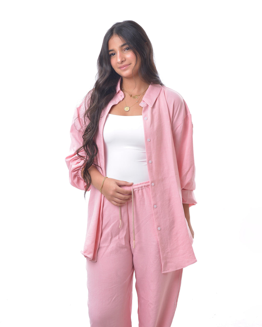 Pink Lounge Sleeve Shirt