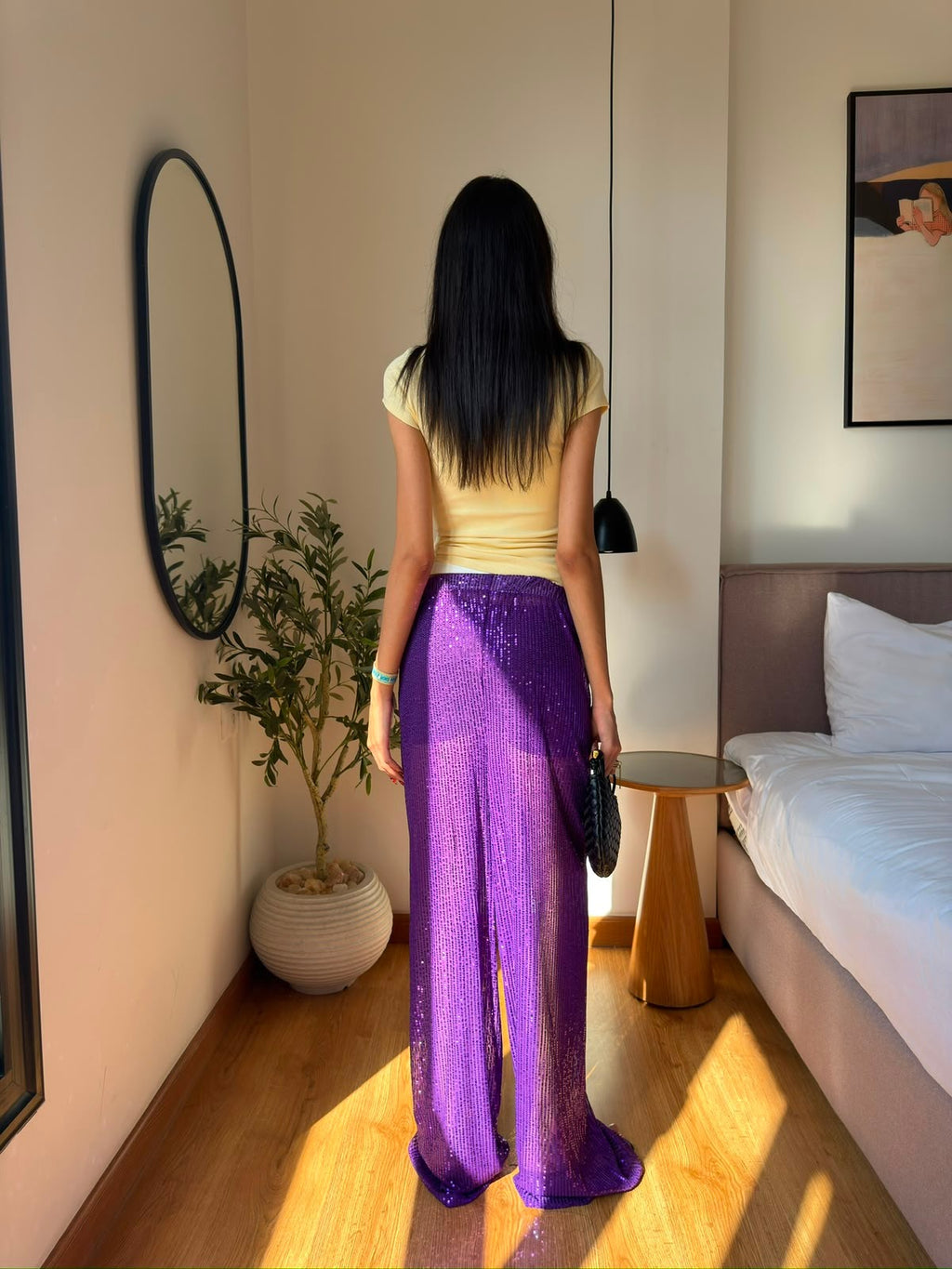 Sequin Pants in purple