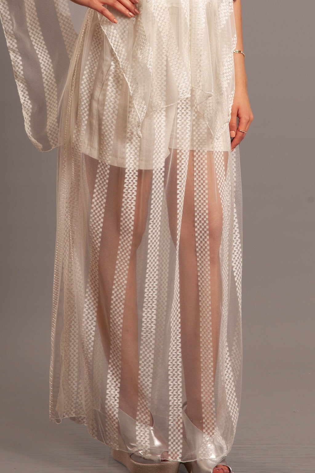White tulle maxi skirt (cover up)