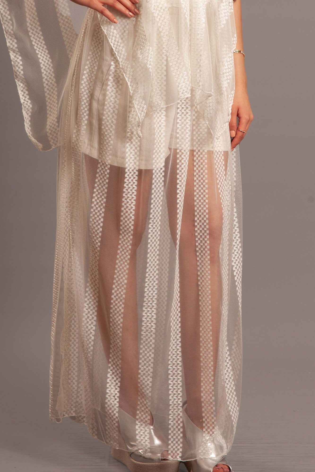 White tulle maxi skirt (cover up)