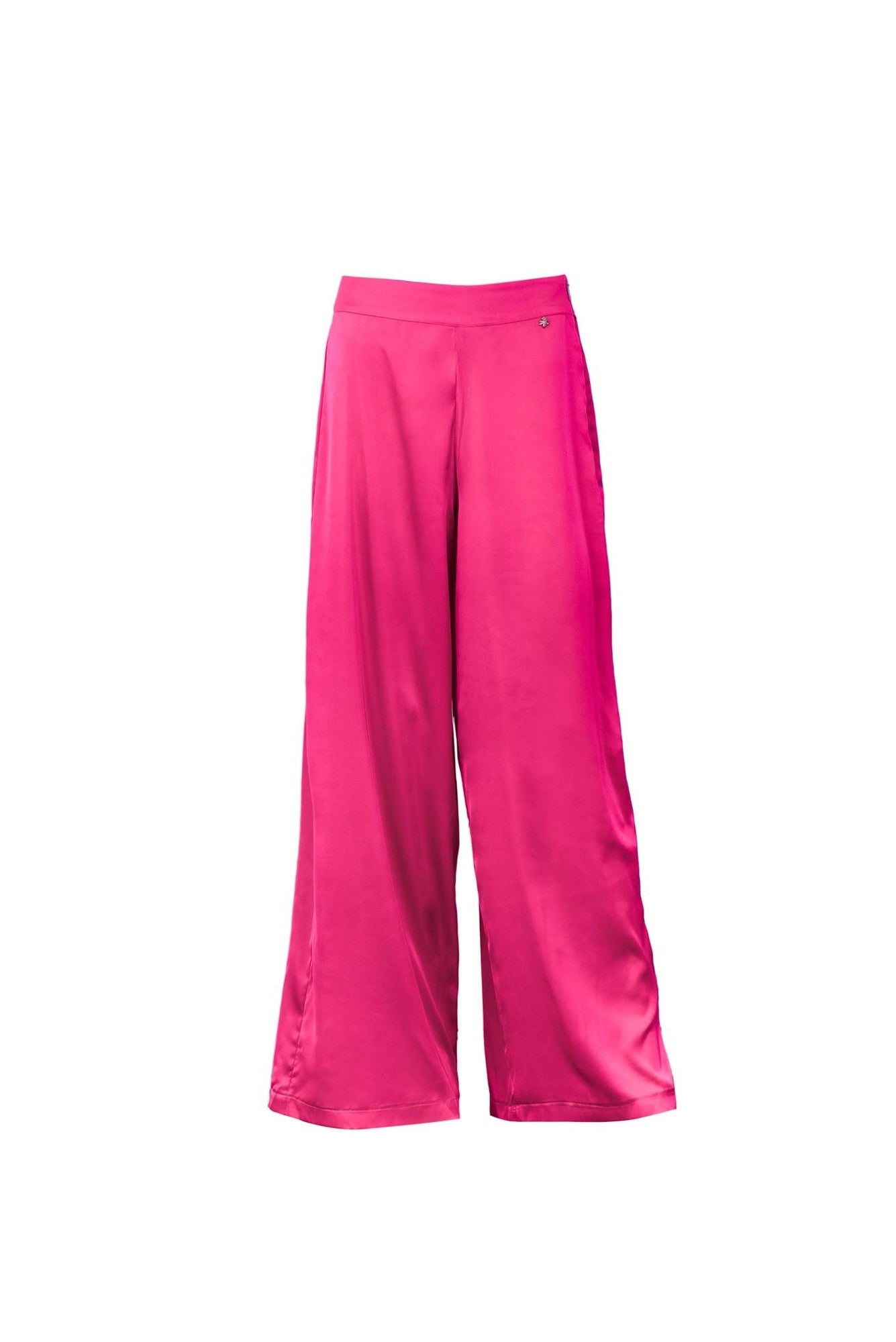 Firefly Charm Silk Pants - Fuchsia