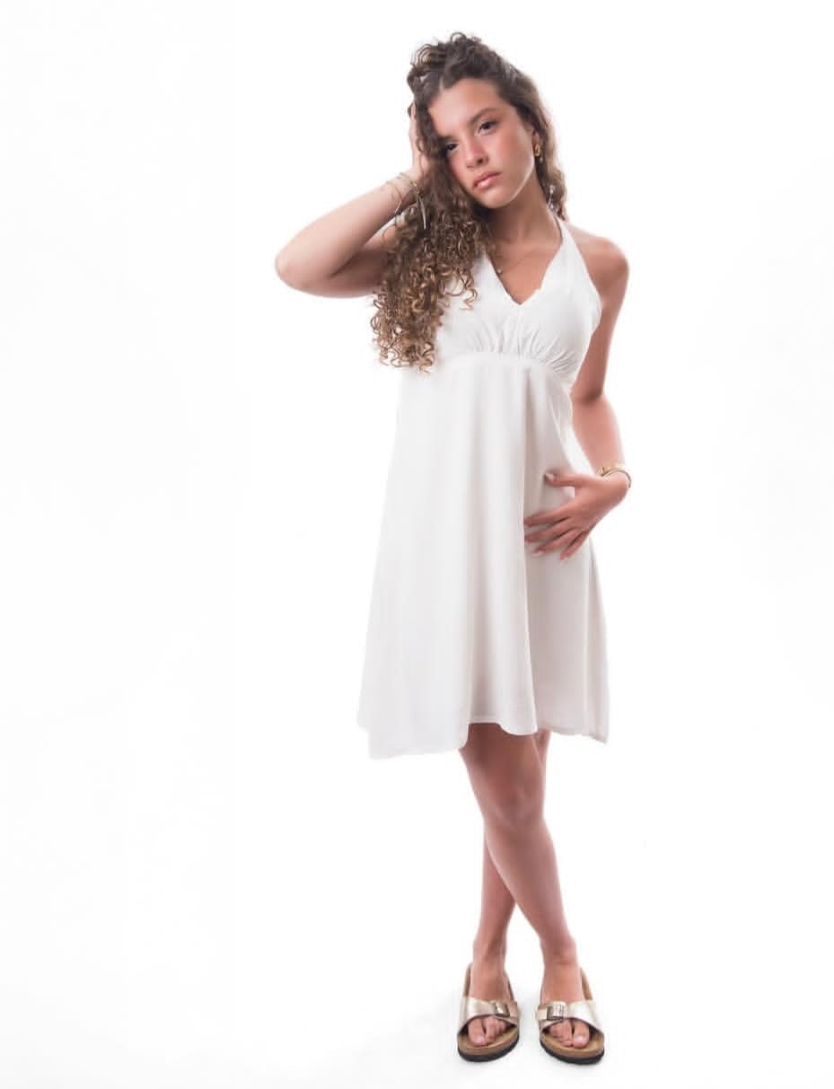 Dress White Backless