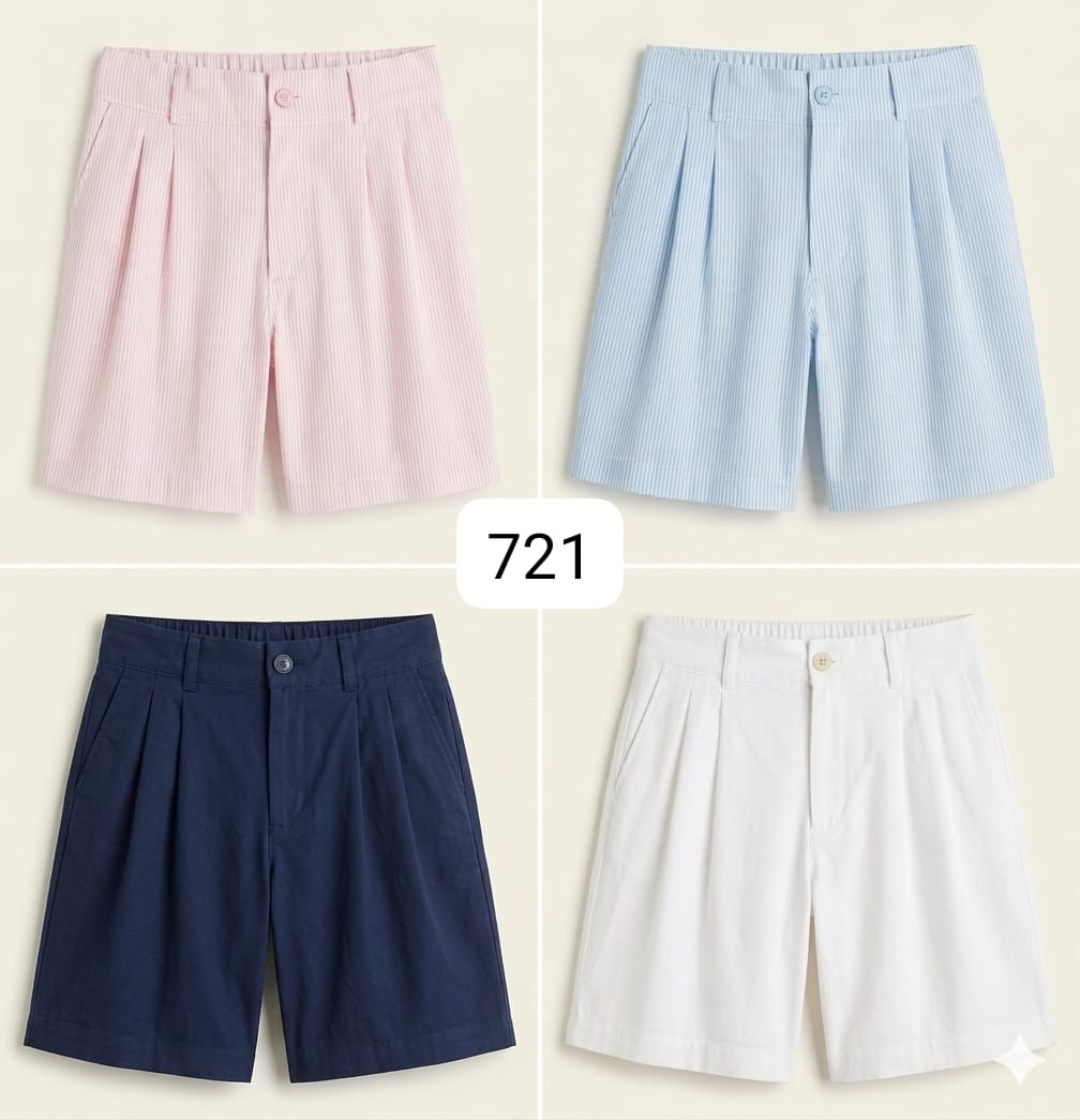STRIPPED  LINEN SHORT