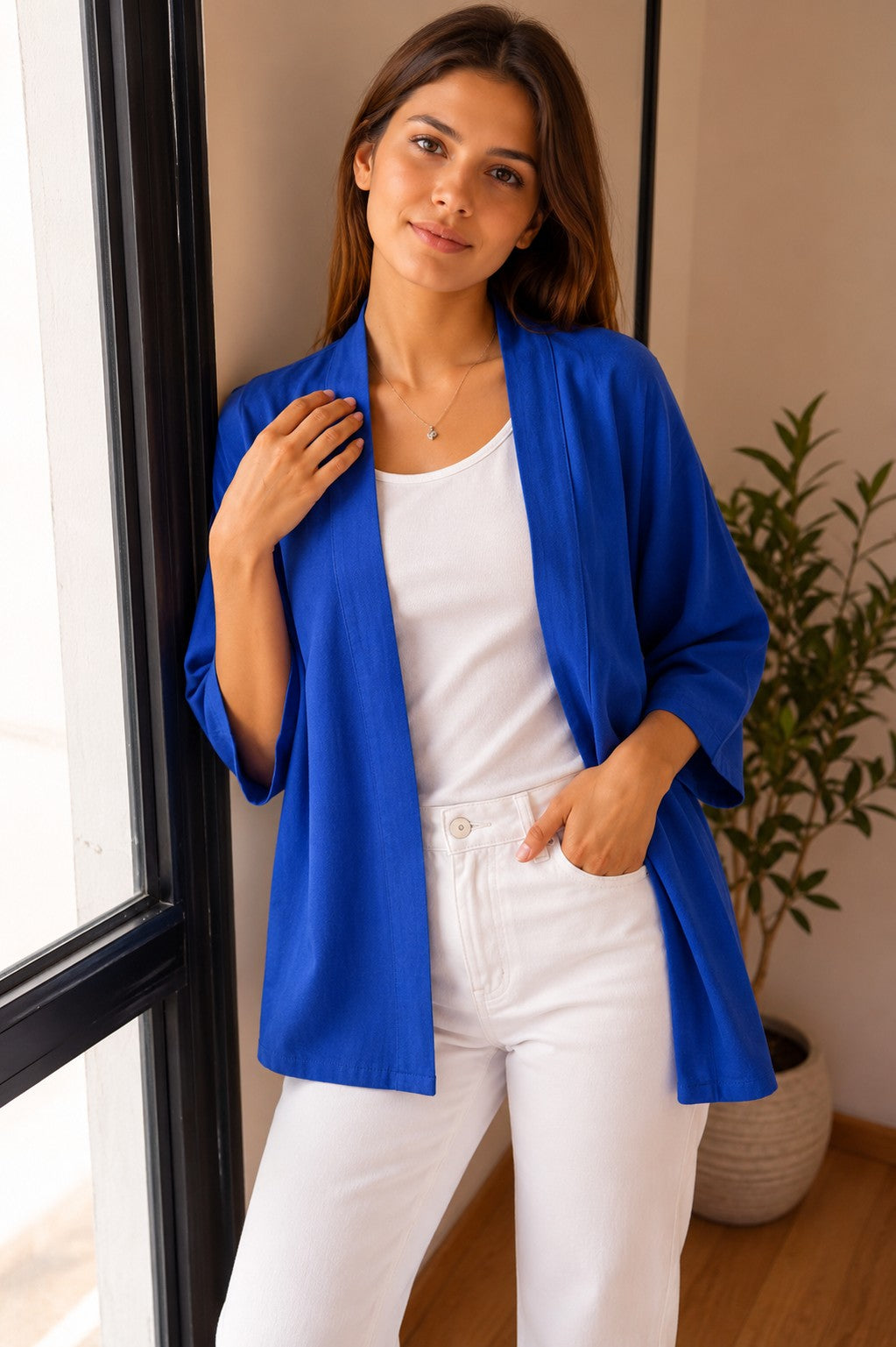 Blue cardigan