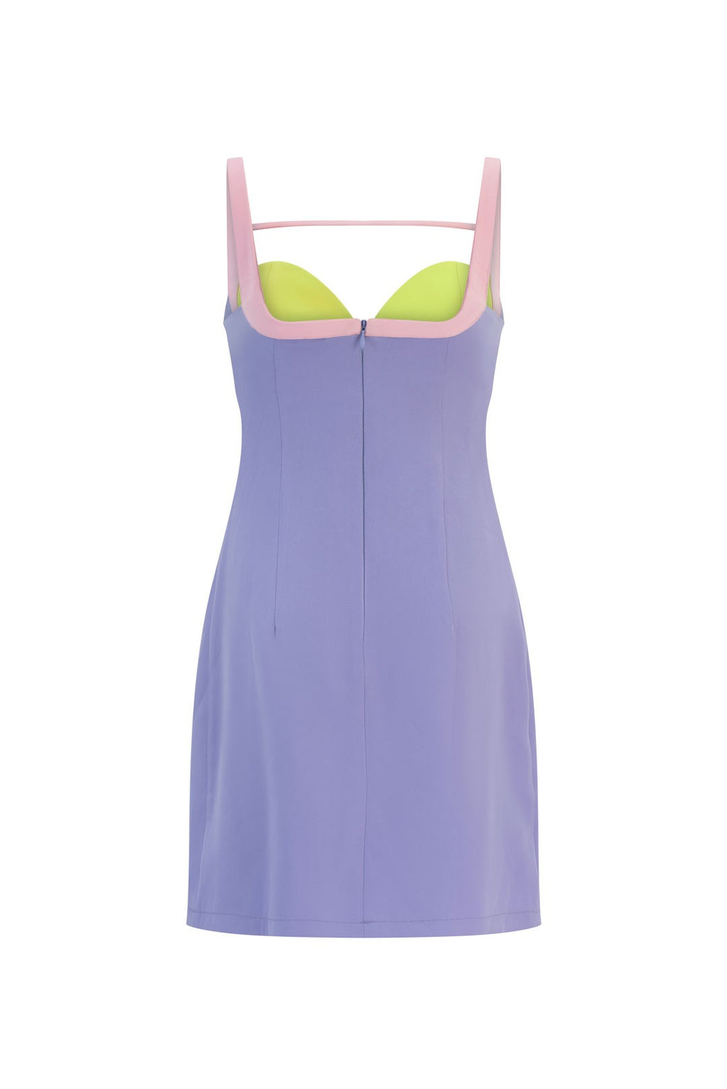 Lavender dress with lime green cups