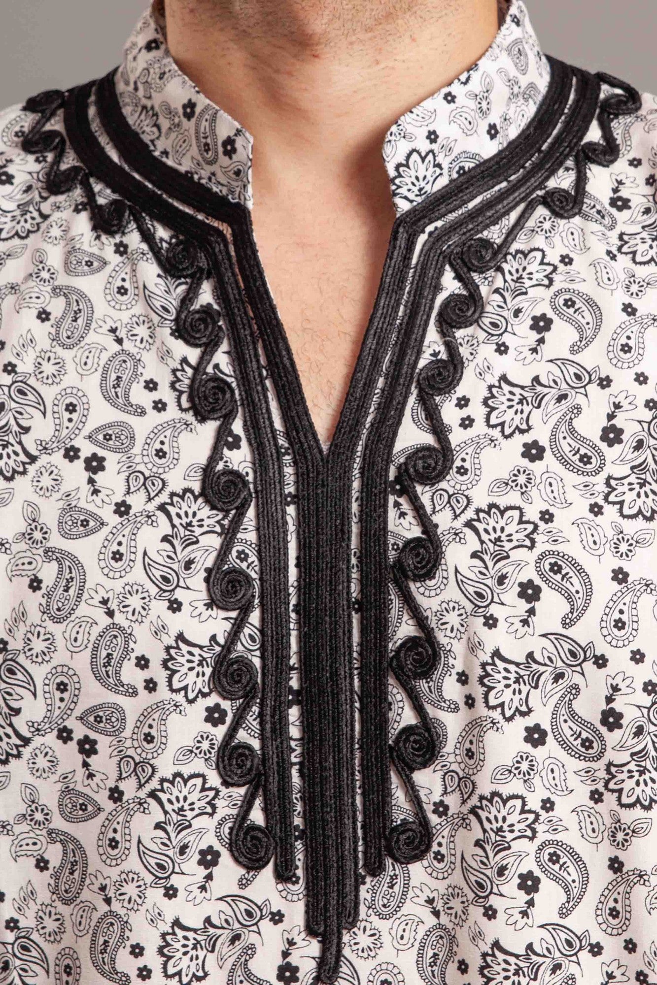 White cotton embroidered shirt