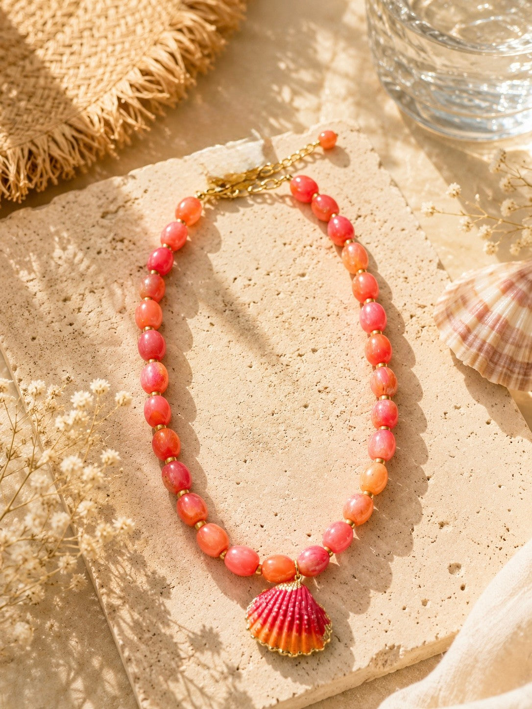 Red orange necklace