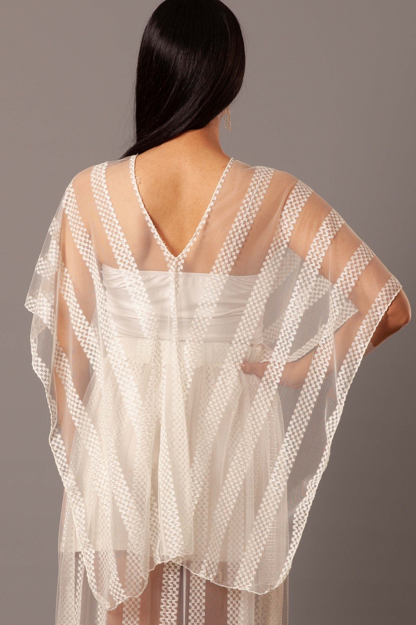 White tulle poncho (cover up)