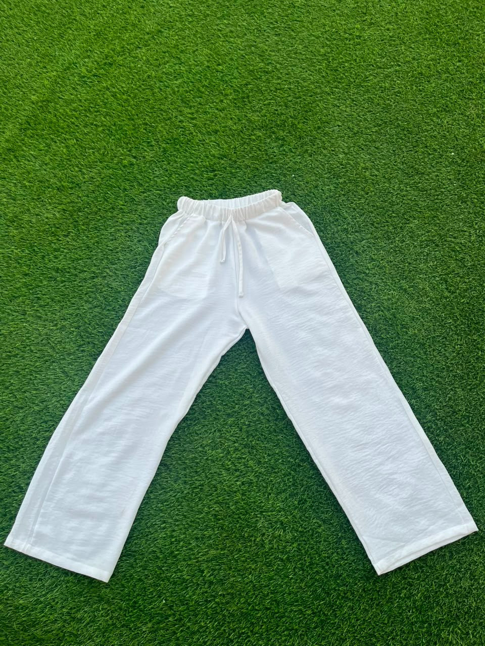 white linen pants
