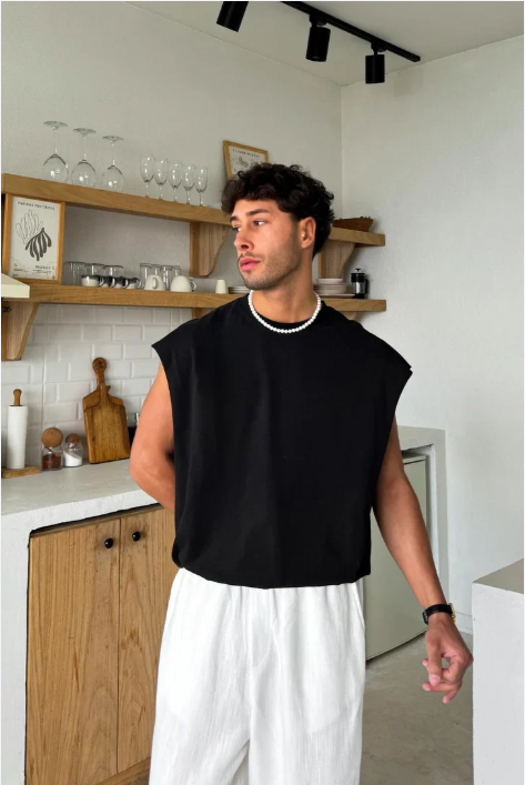 Black Oversized Cut-Off