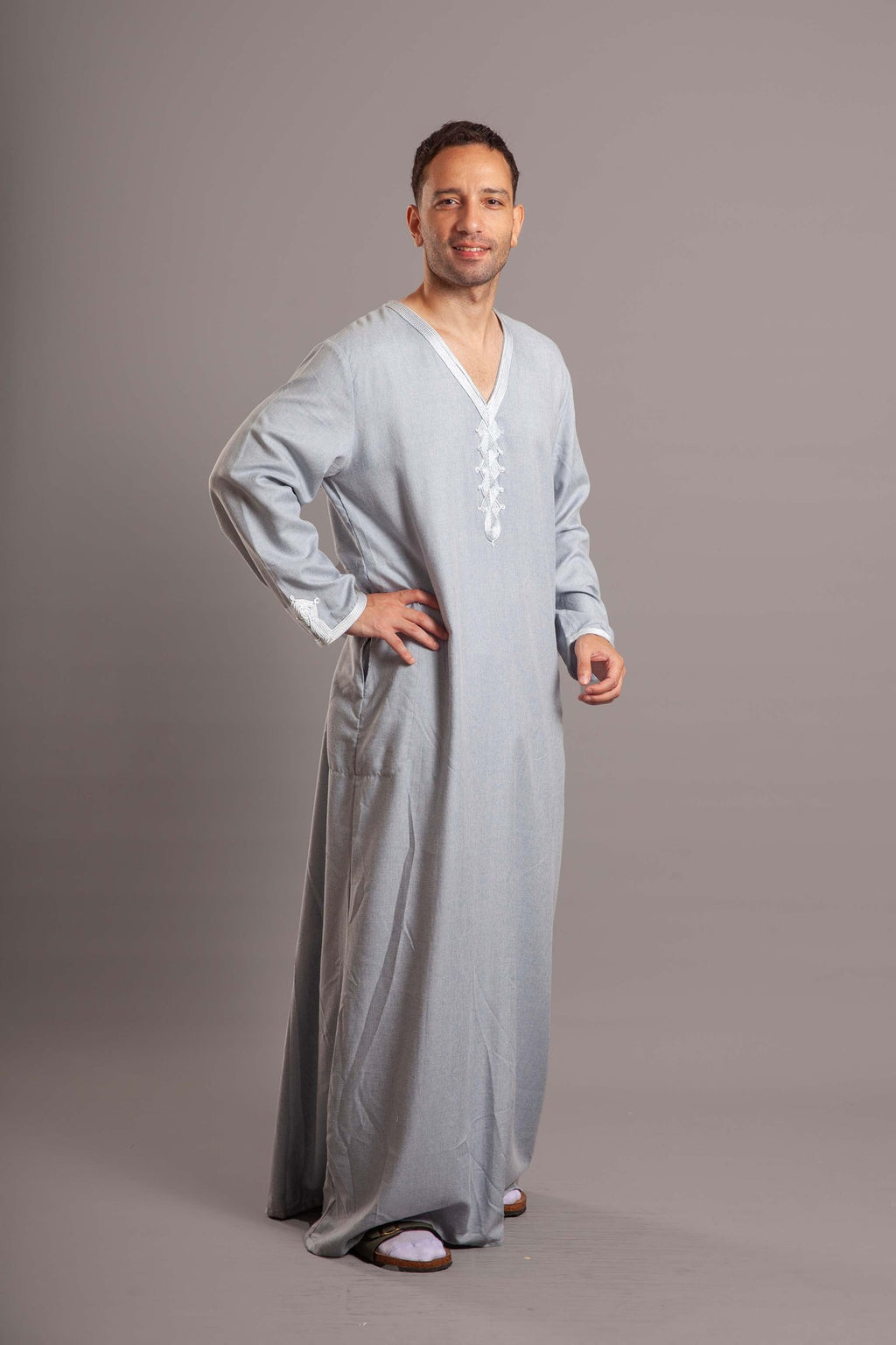 Blue mint linen Jalabiya