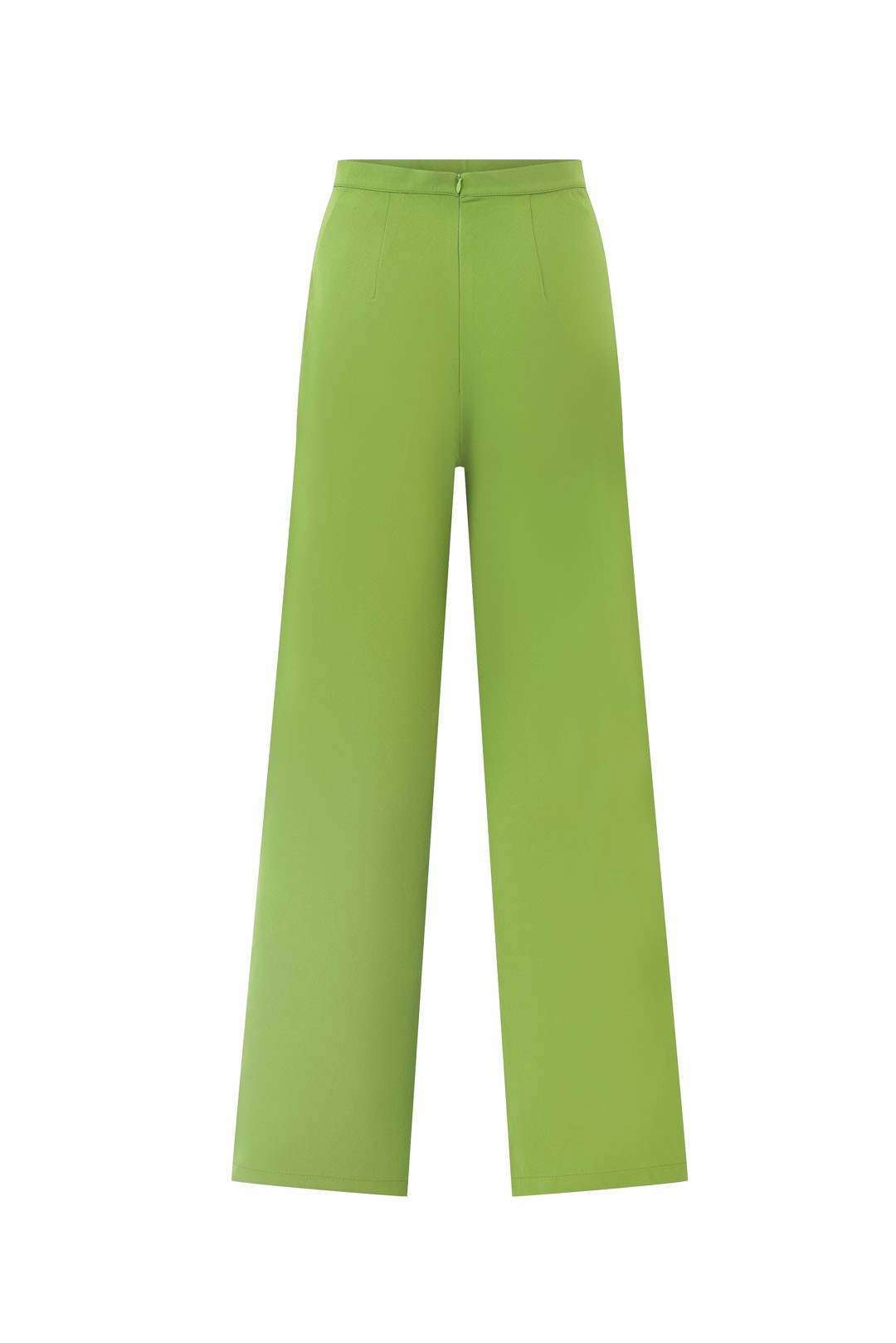 Green crepe pants
