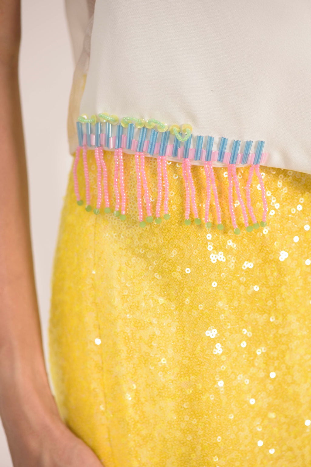 Beaded organza top