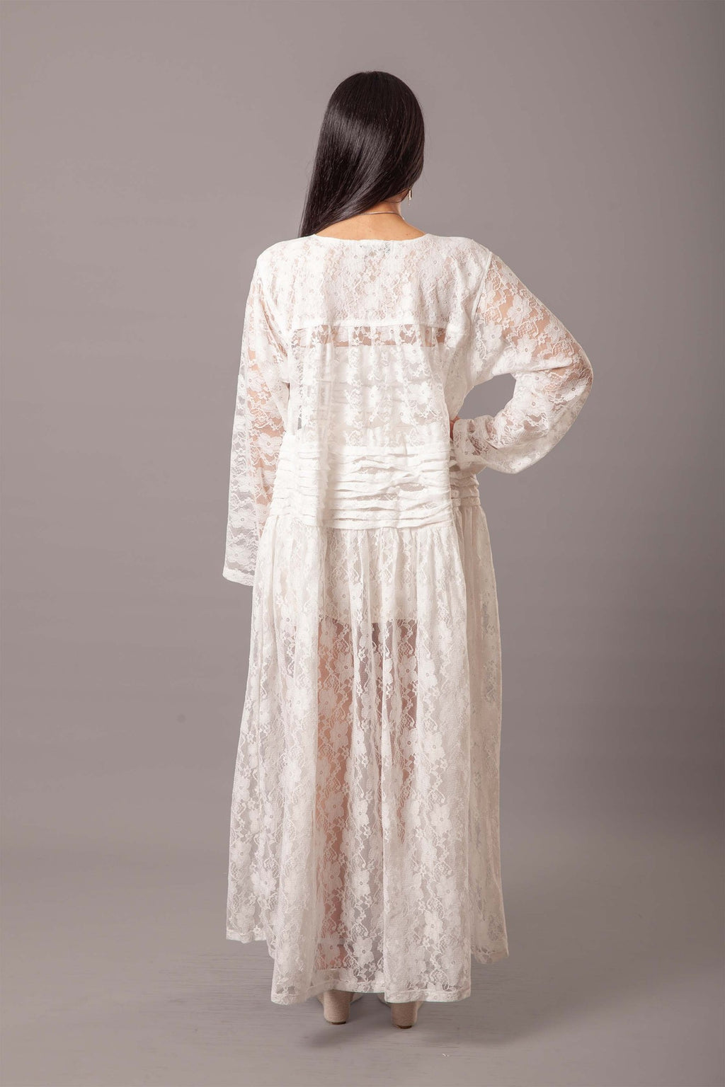 white tulle beach dress