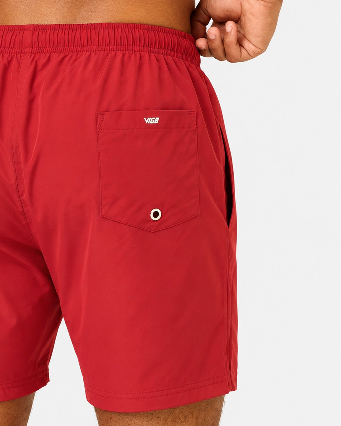 Viga Solid Swimming shorts - RED