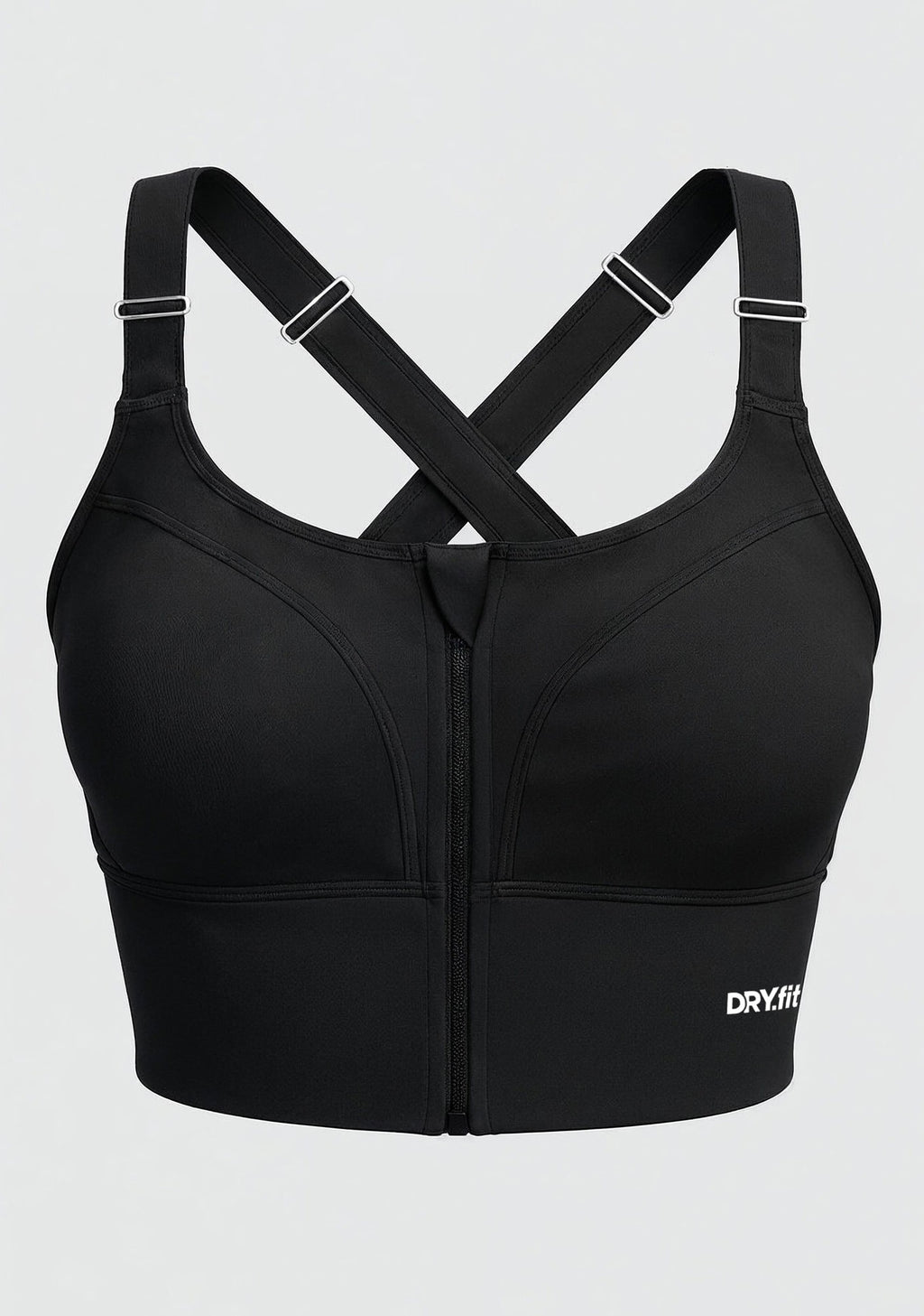 Doe High Support Adjustable Sports Bra - Black