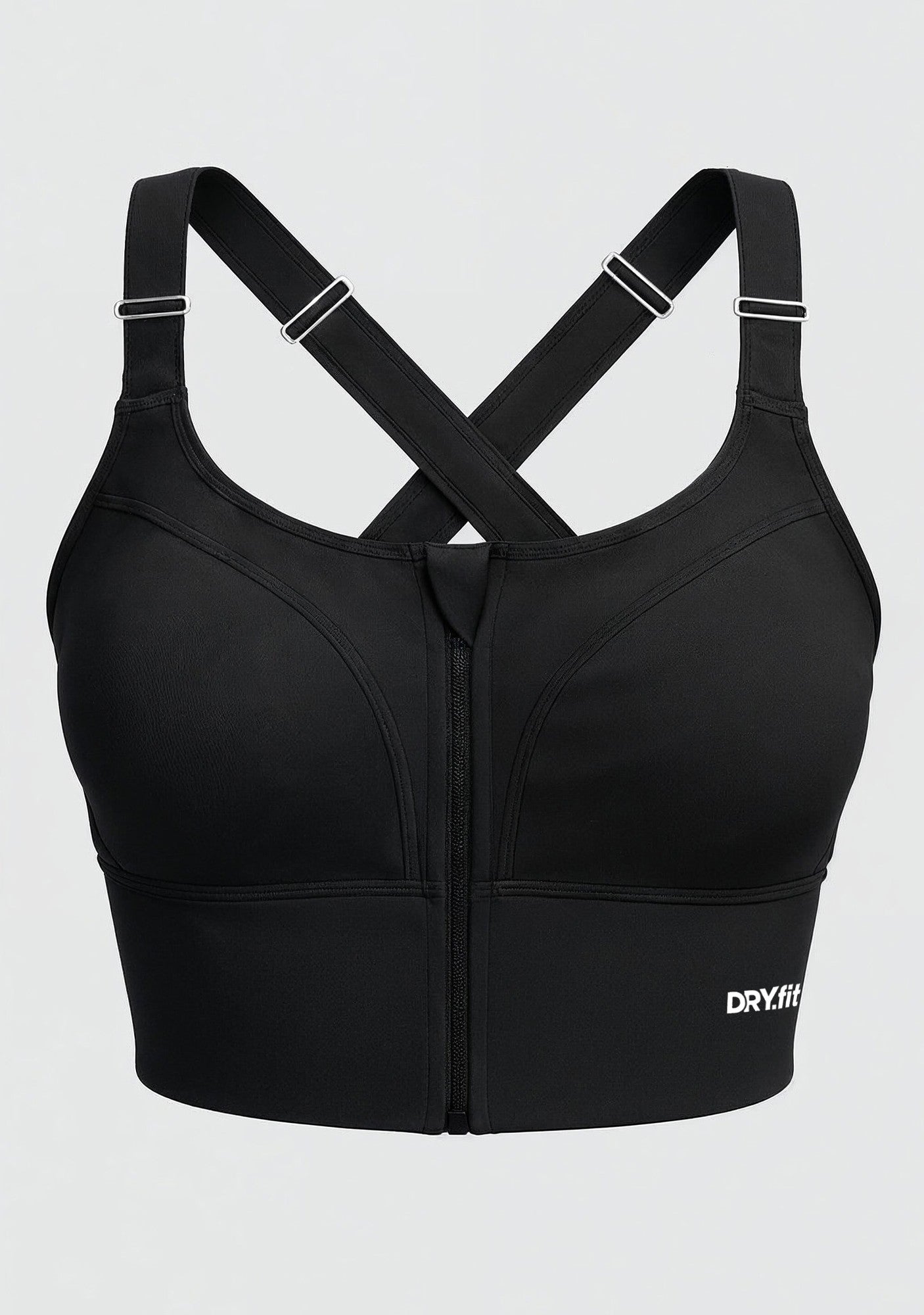 Doe High Support Adjustable Sports Bra - Black