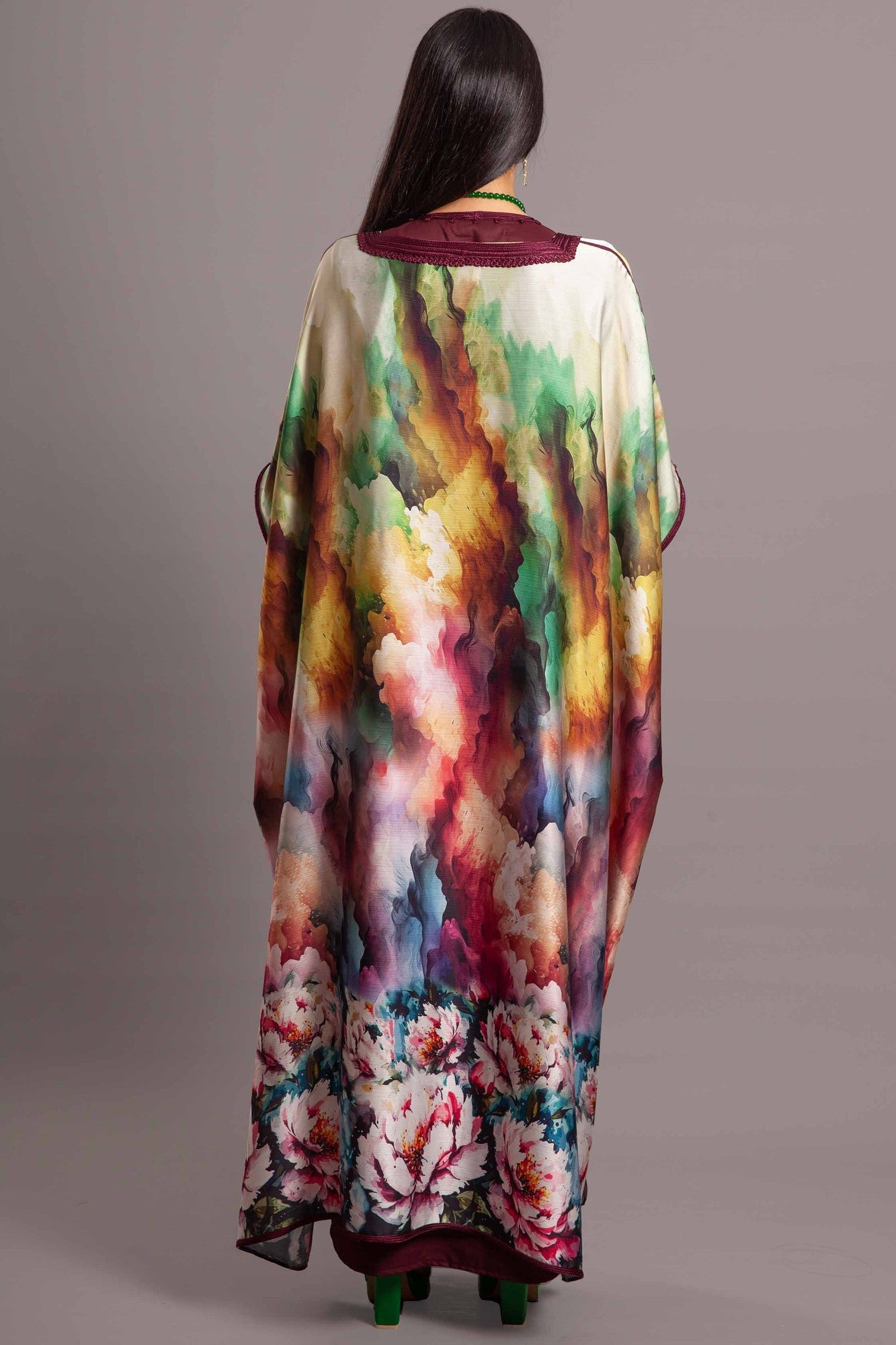 Silk summer long kaftan