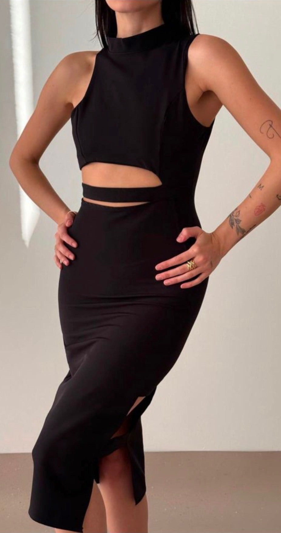 cutout black dress