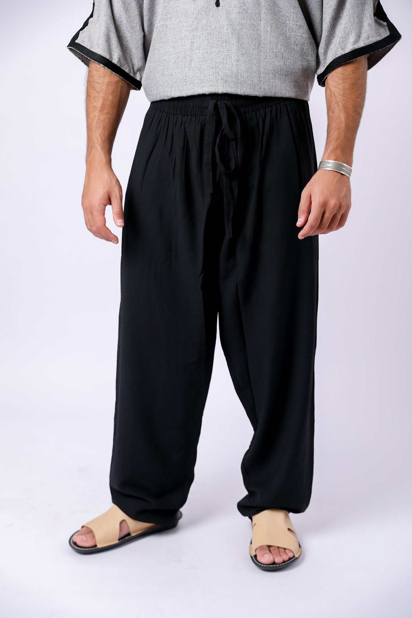 Black linen pants