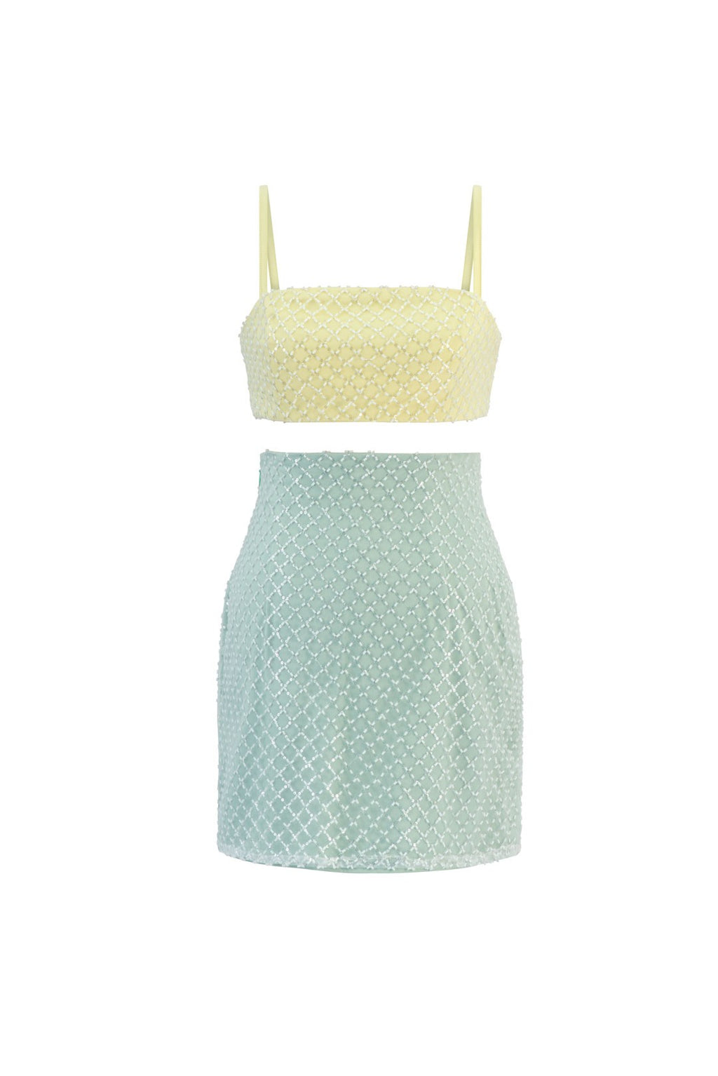 Beaded mini skirt - mint