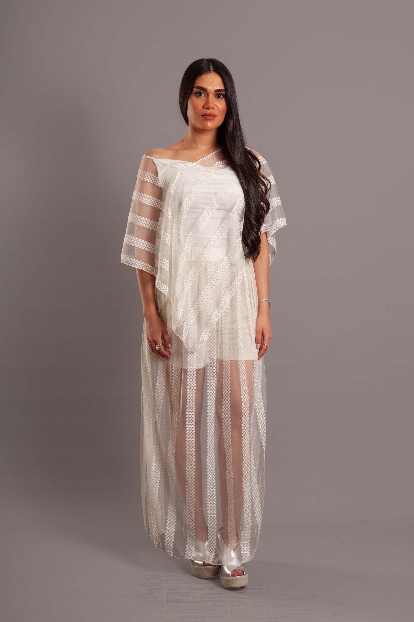 White tulle maxi skirt (cover up)
