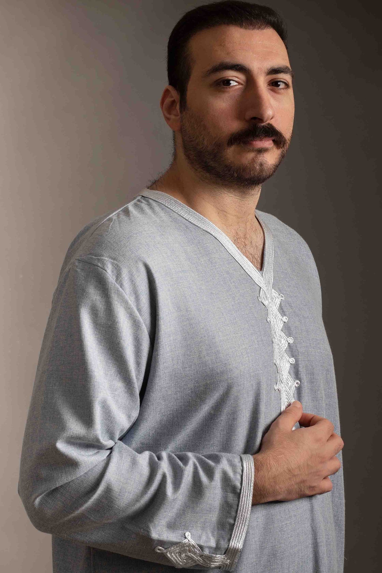 Blue mint linen Jalabiya