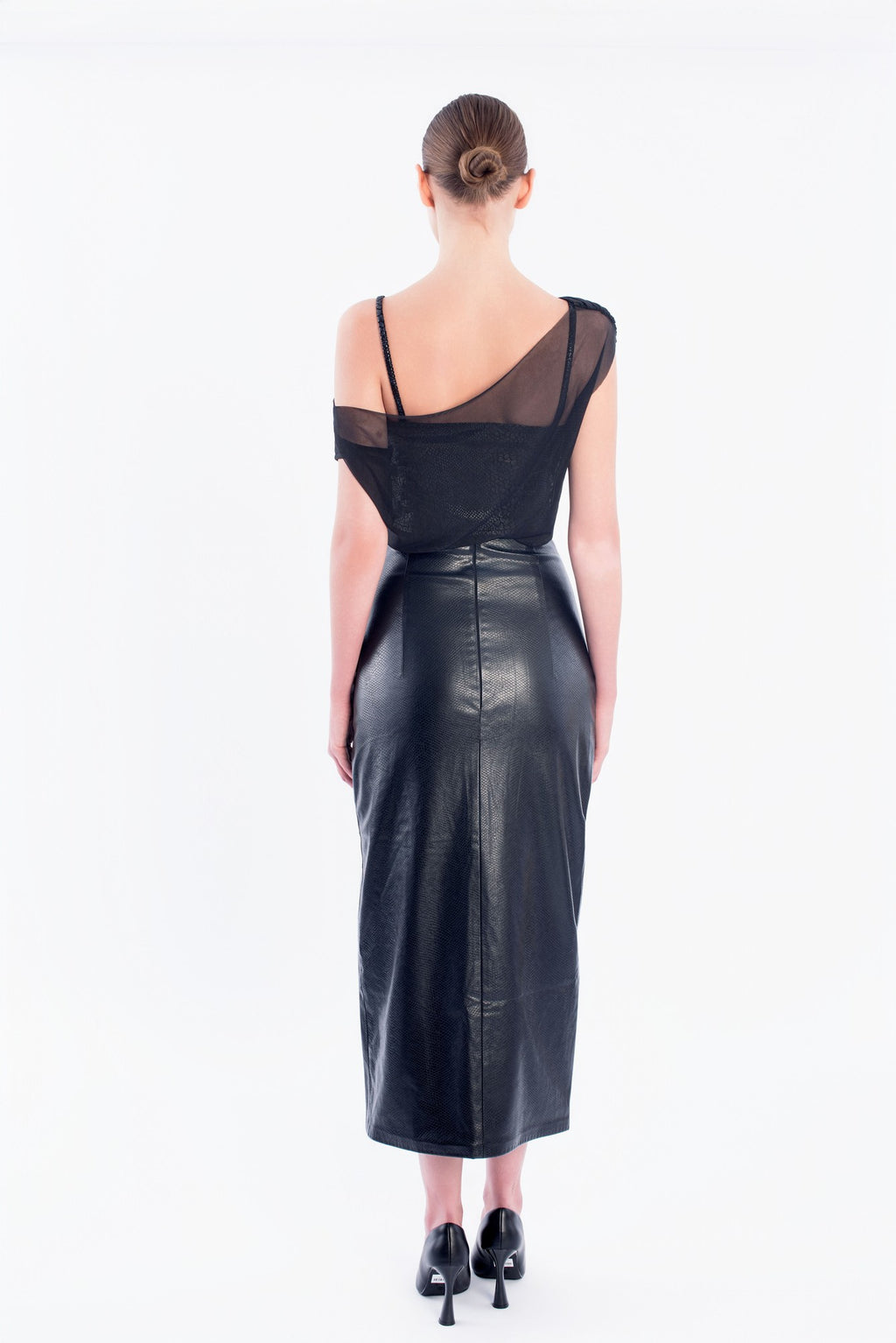 Asymmetric Sheer Mesh Top