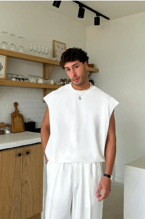 White Oversized Cut-Off