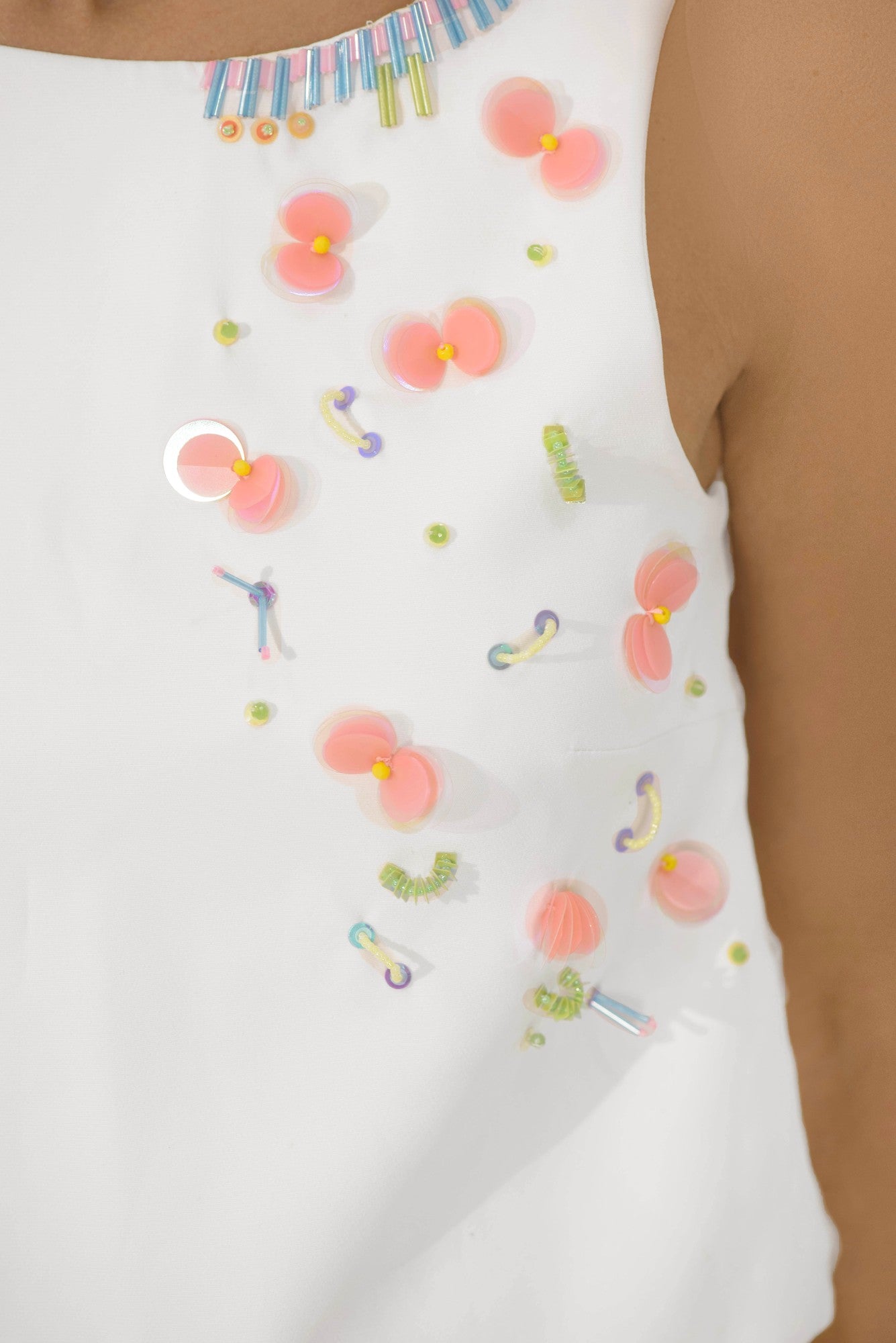 Beaded organza top