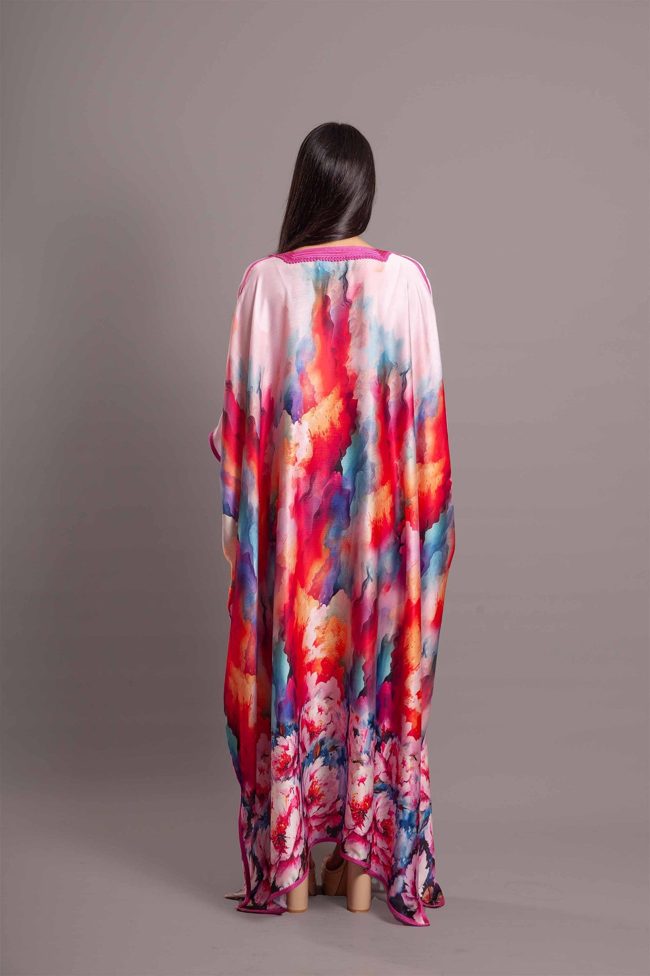 Silk summer long kaftan