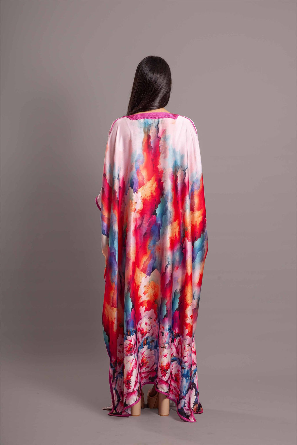 Silk summer long kaftan