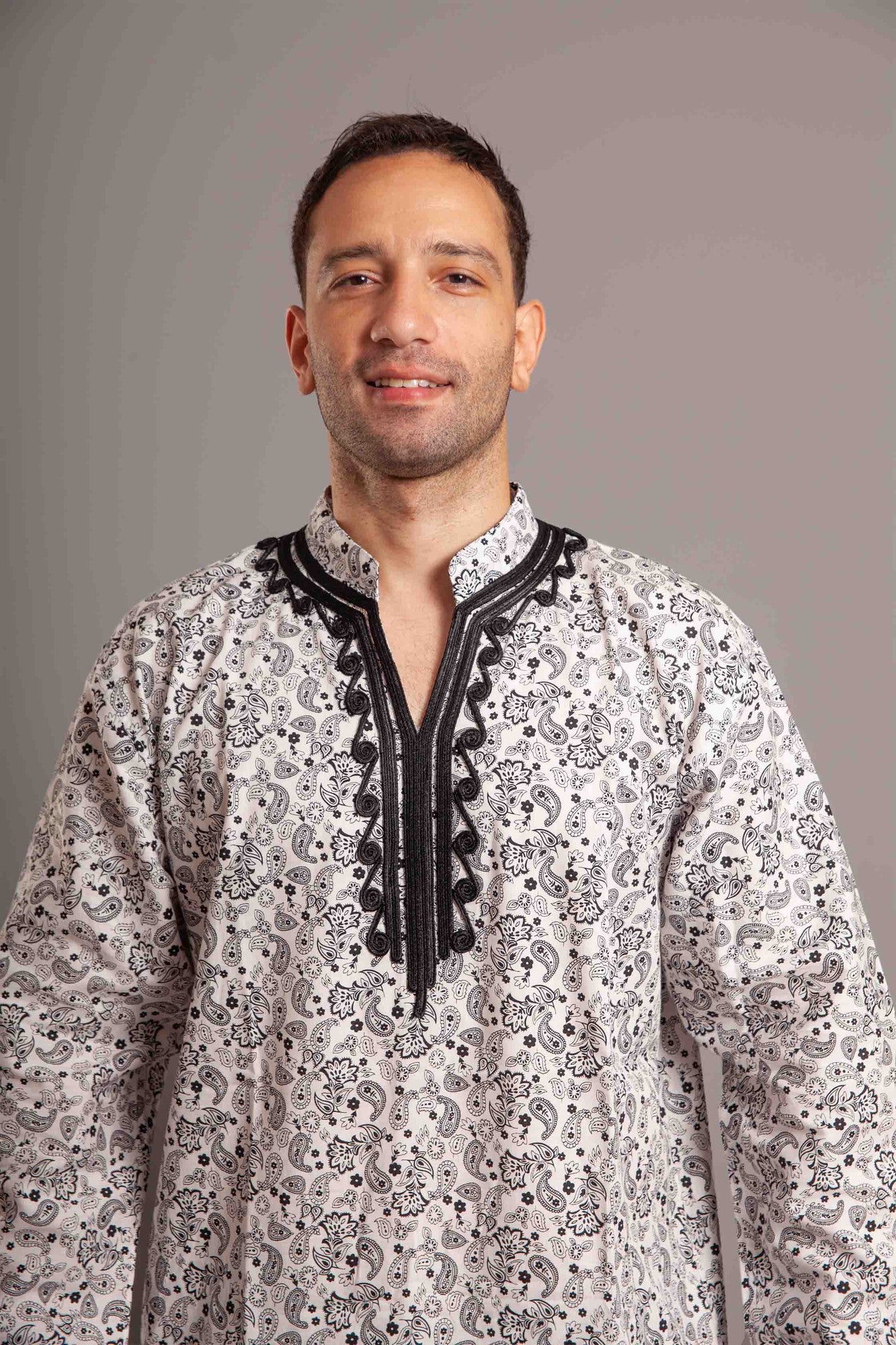 White cotton embroidered shirt