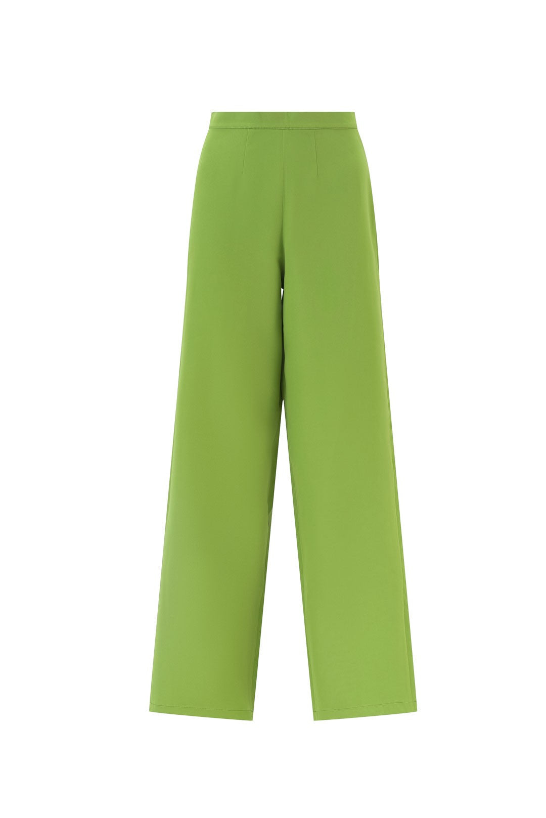 Green crepe pants