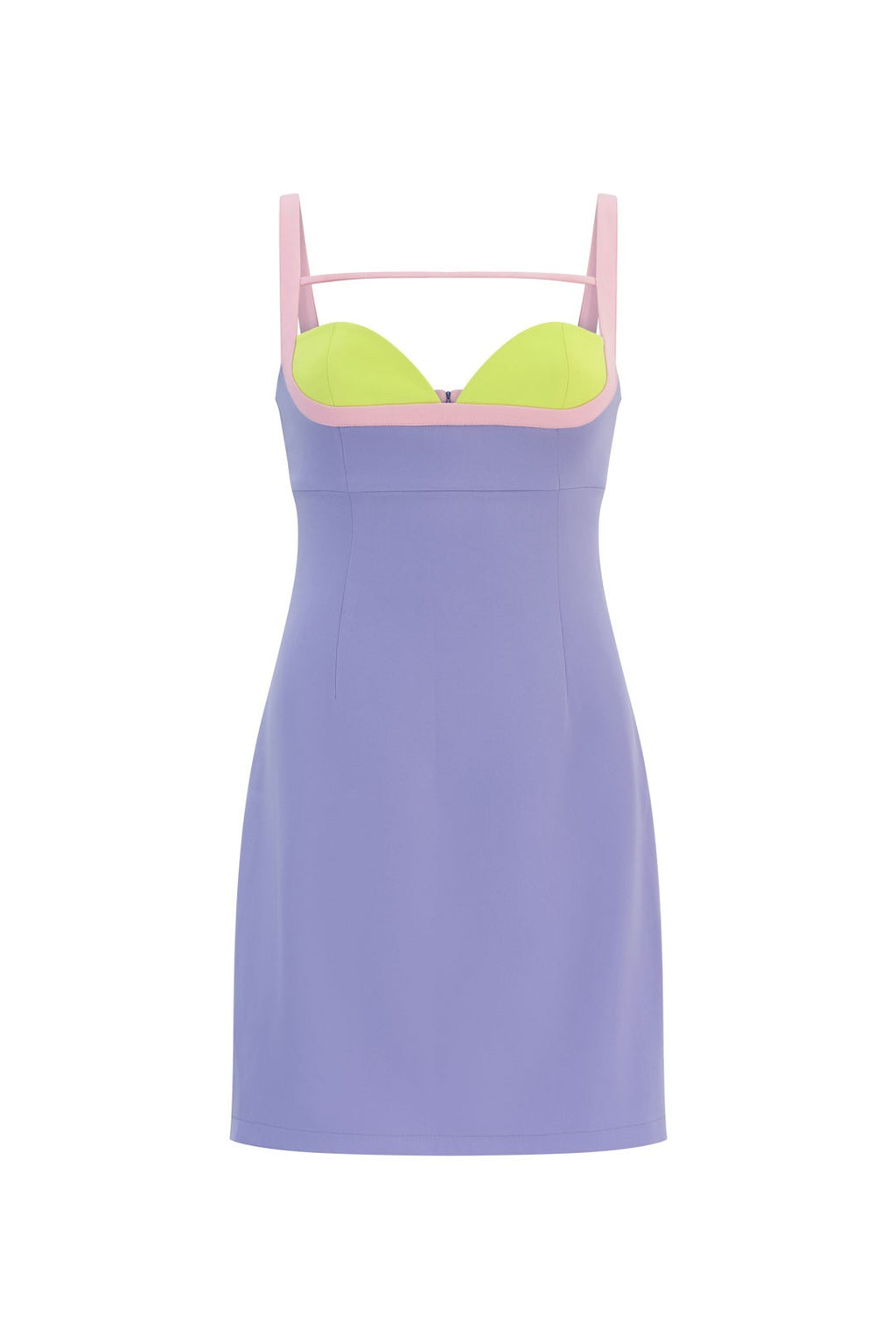 Lavender dress with lime green cups