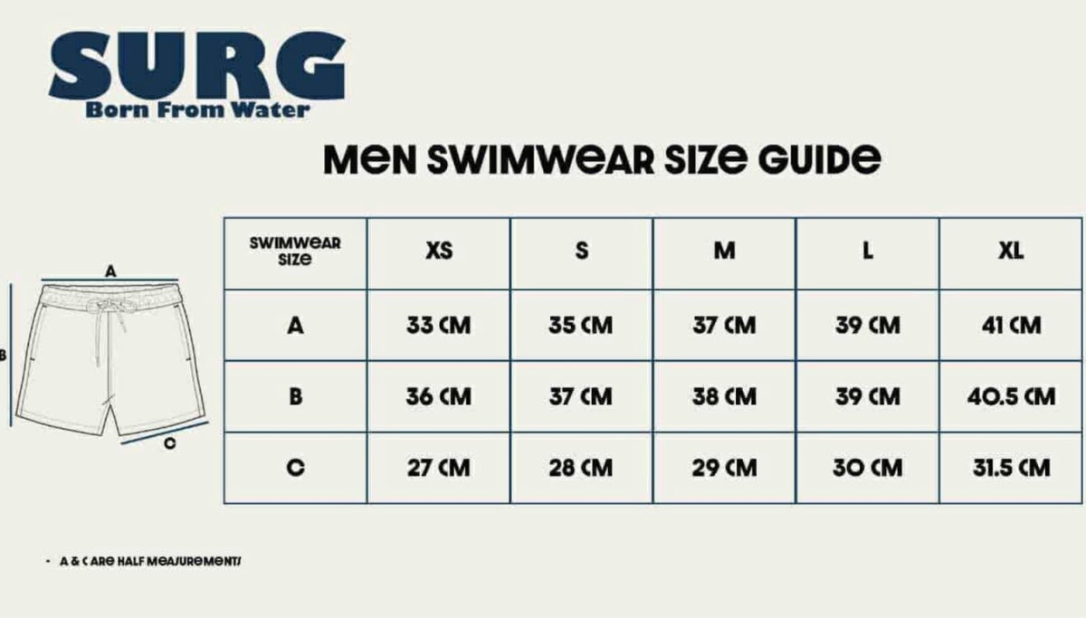 Wave breaker - Men swimwear Size Chart