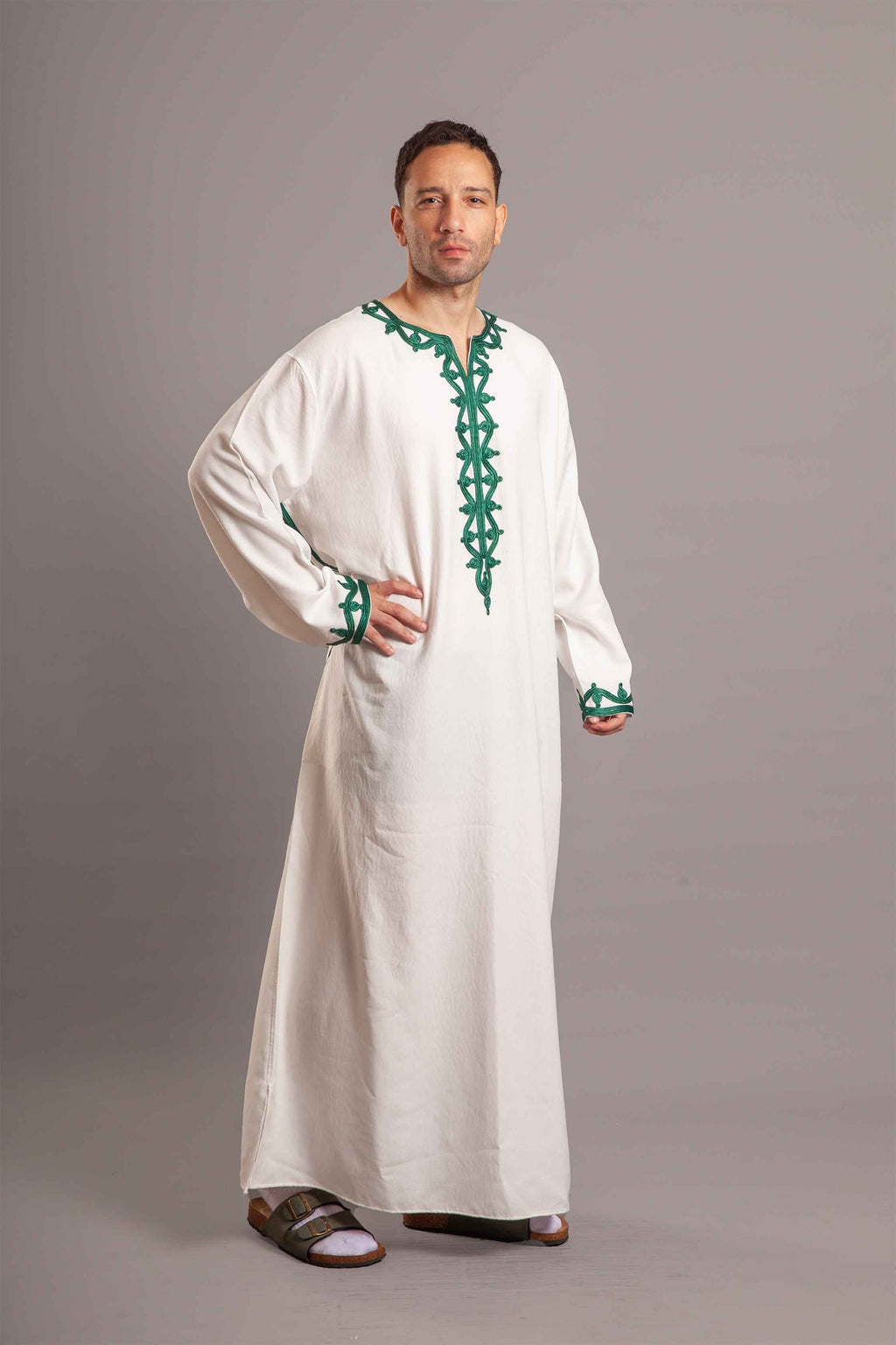 White cotton jalabiya