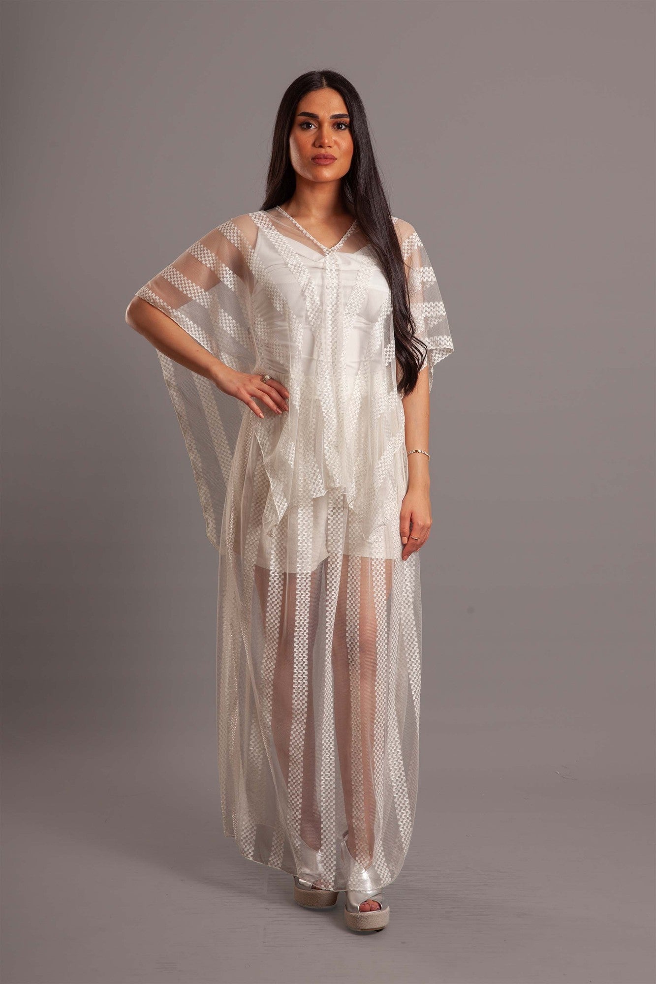White tulle maxi skirt (cover up)