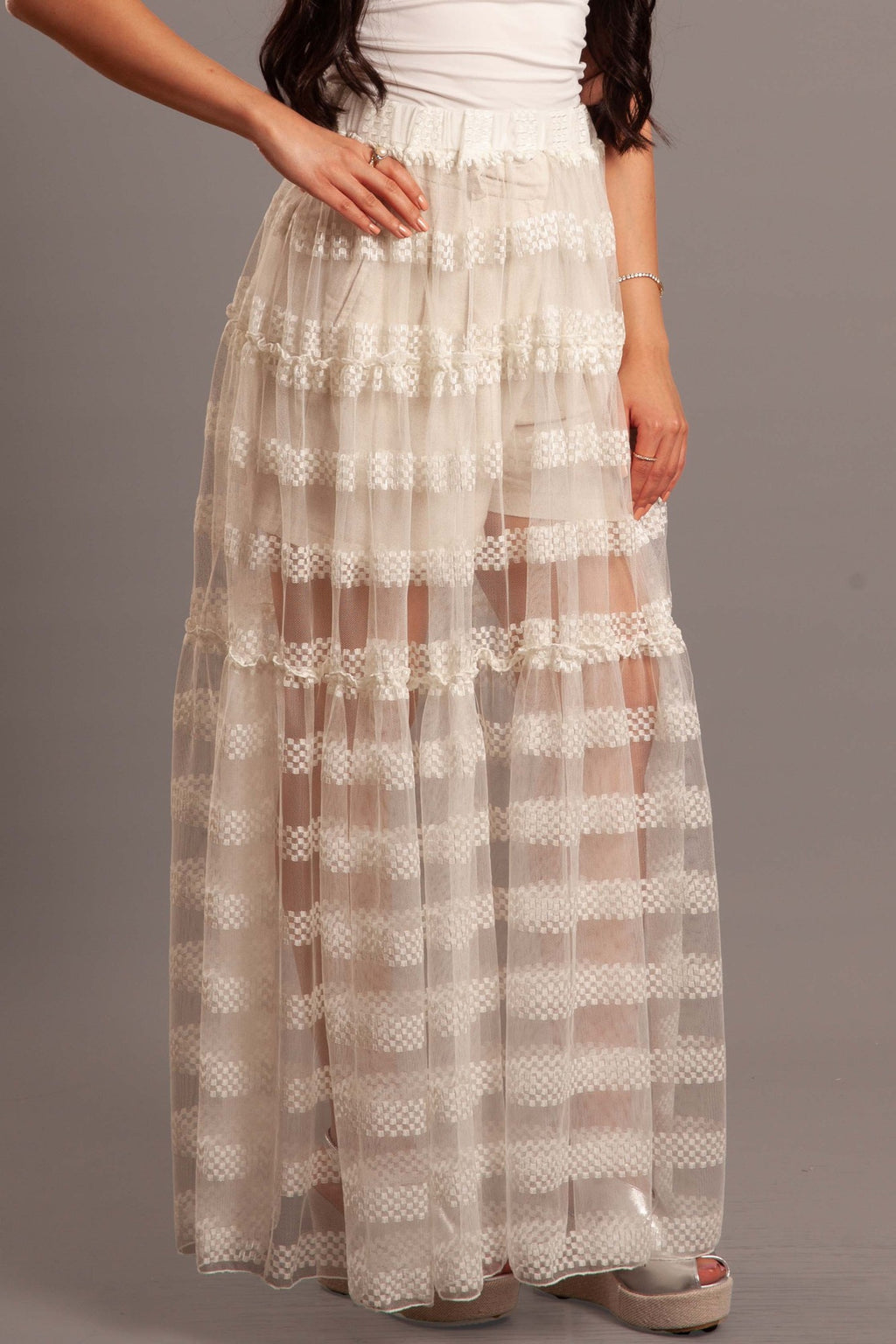White ruffle skirt (cover up)