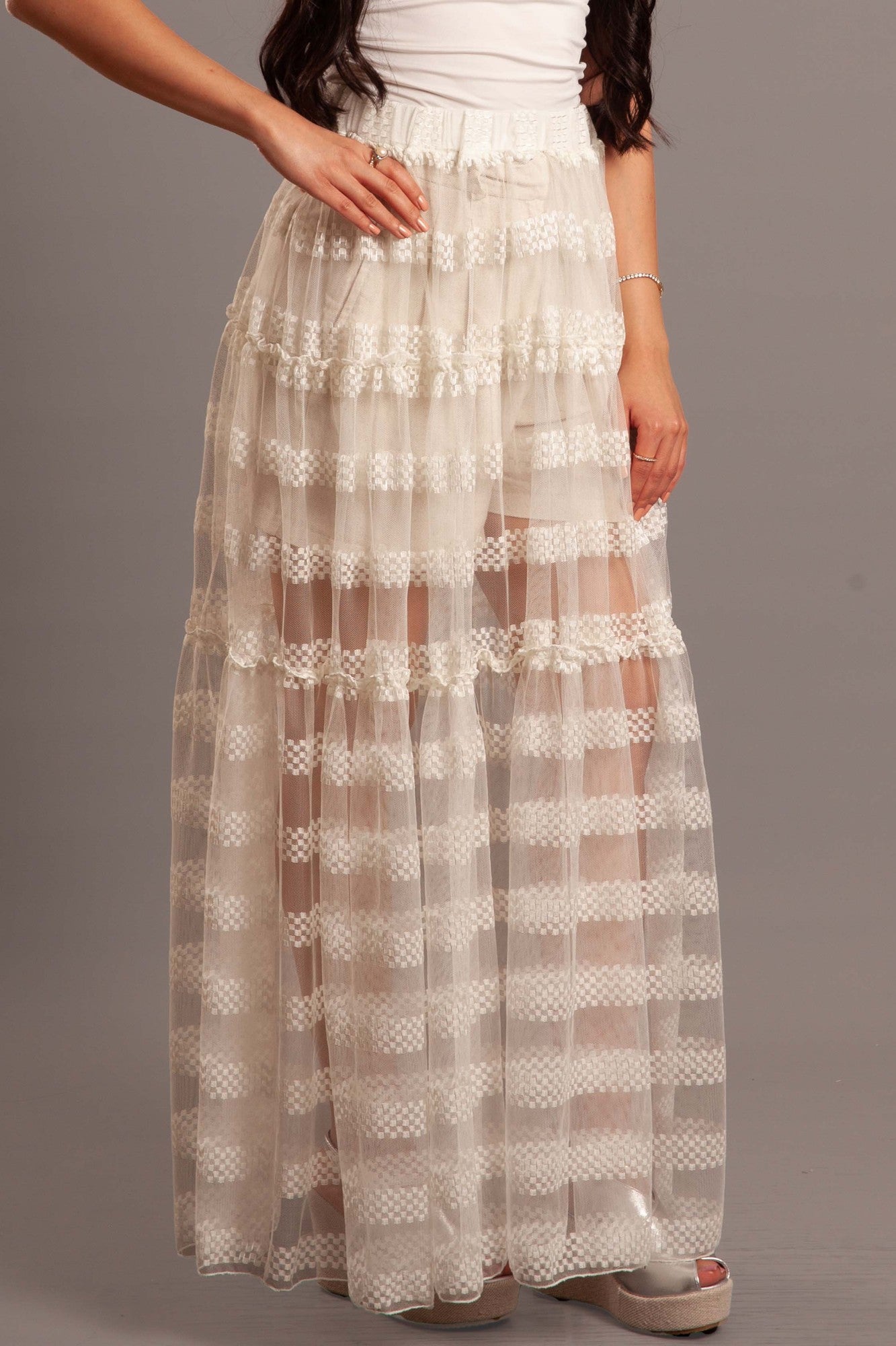 White ruffle skirt (cover up)