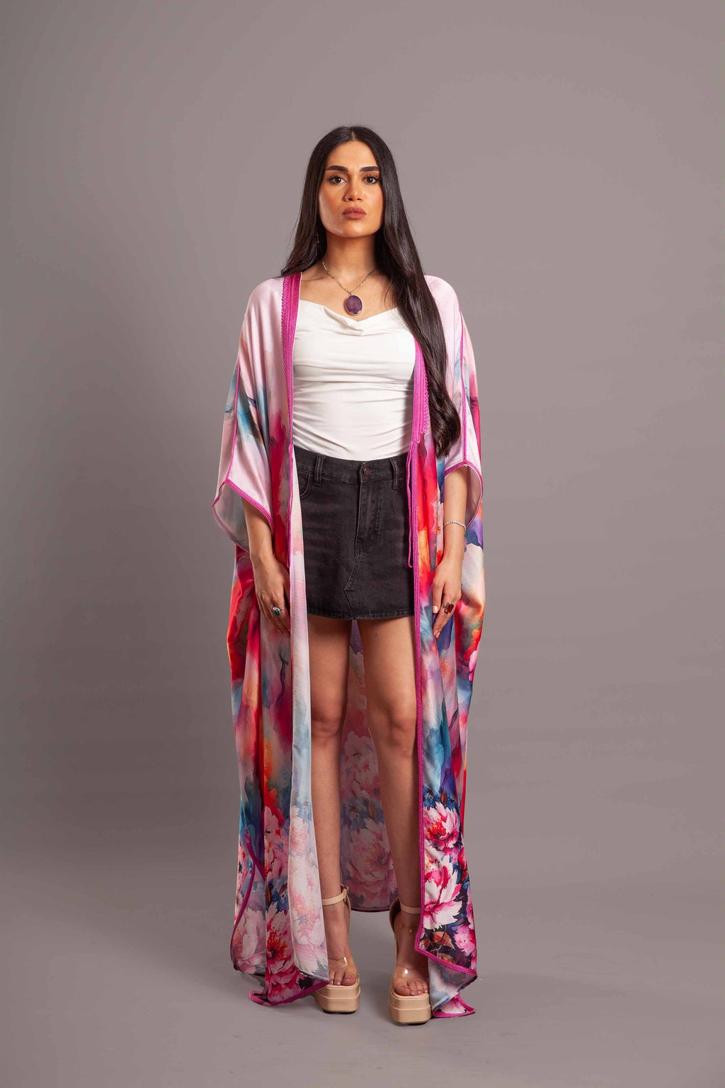 Silk summer long kaftan