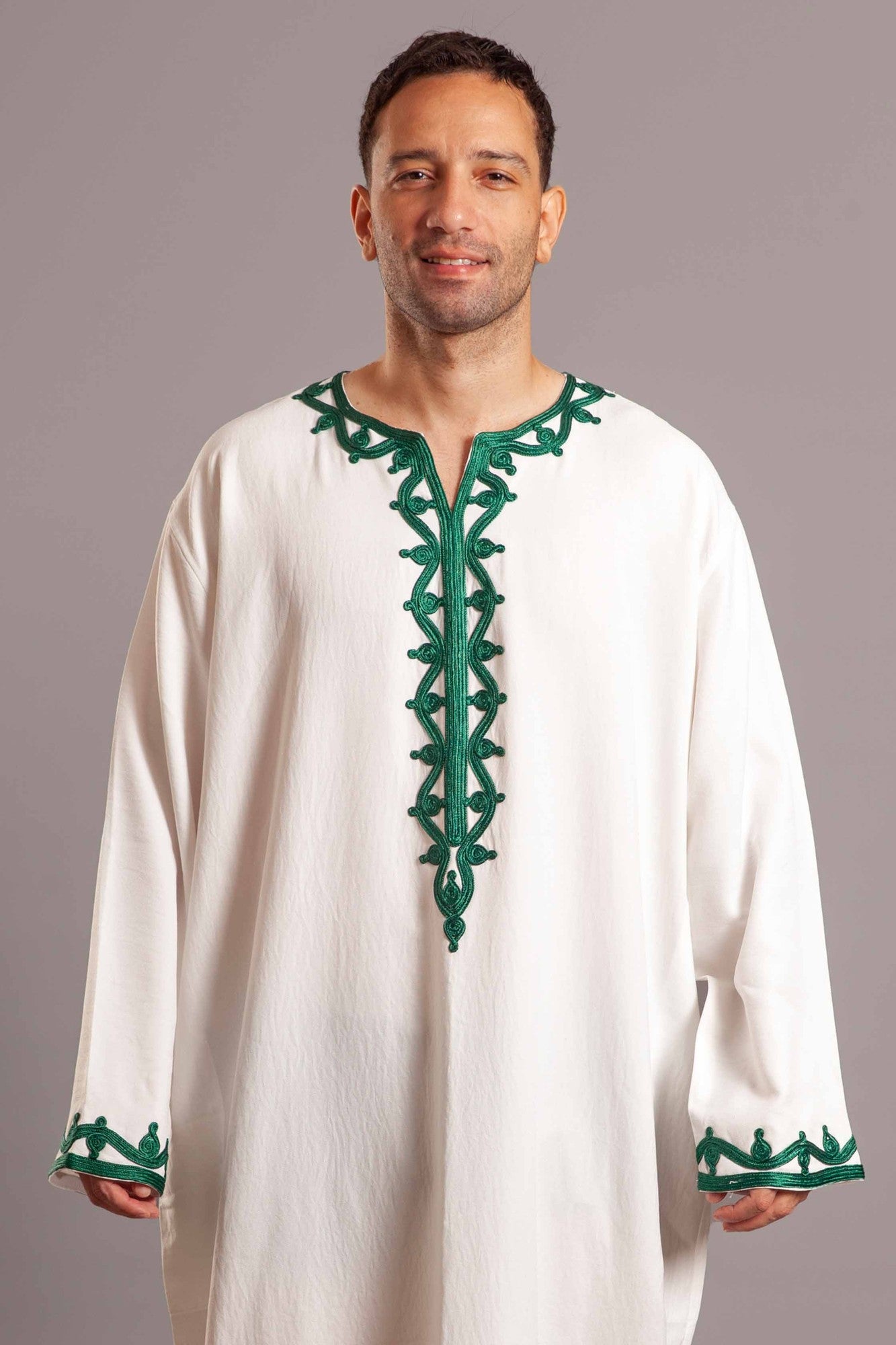 White cotton jalabiya