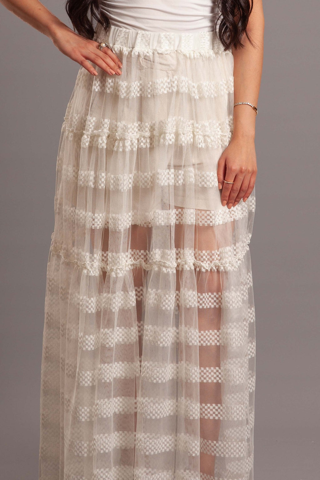 White ruffle skirt (cover up)