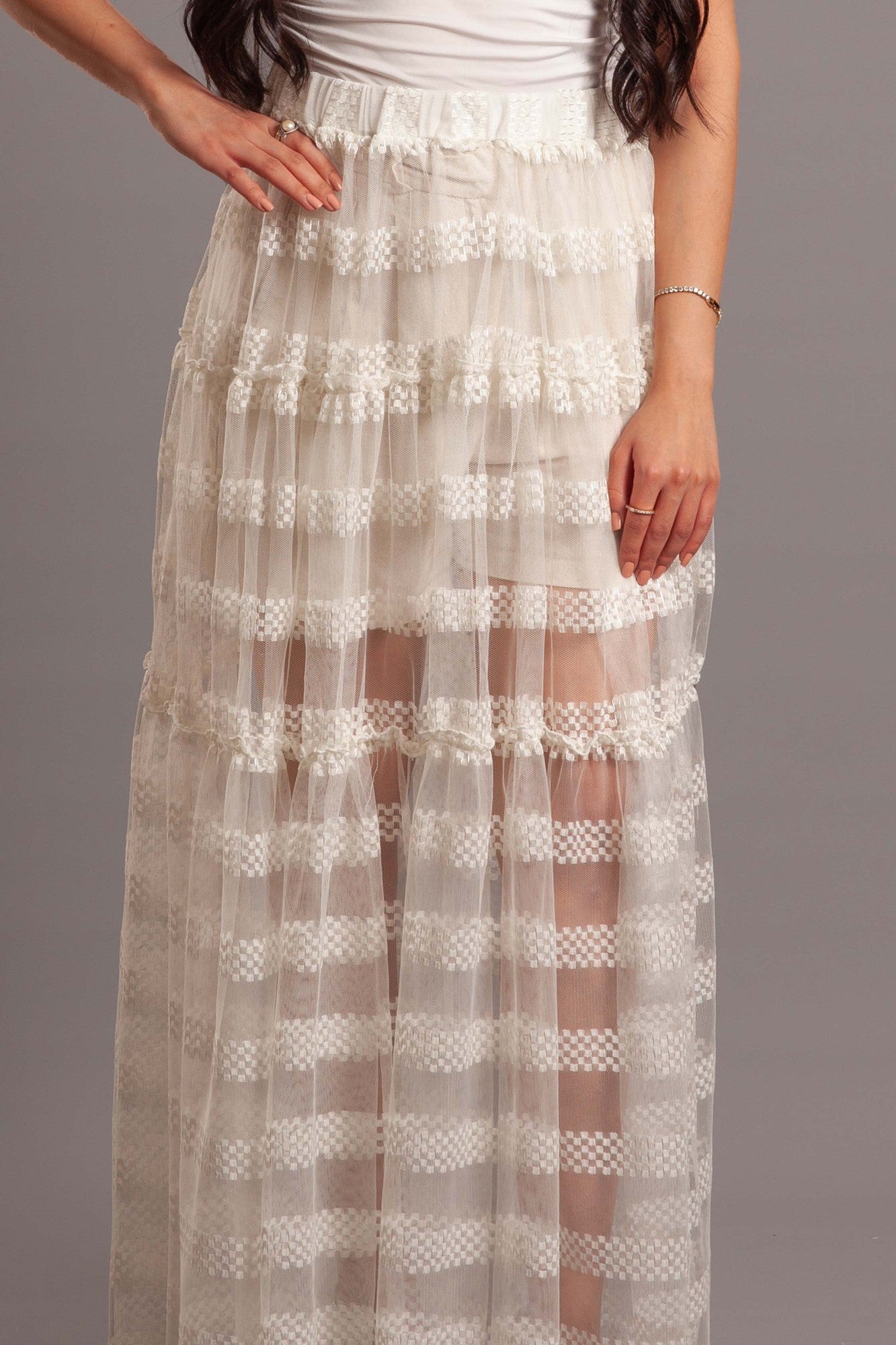 White ruffle skirt (cover up)