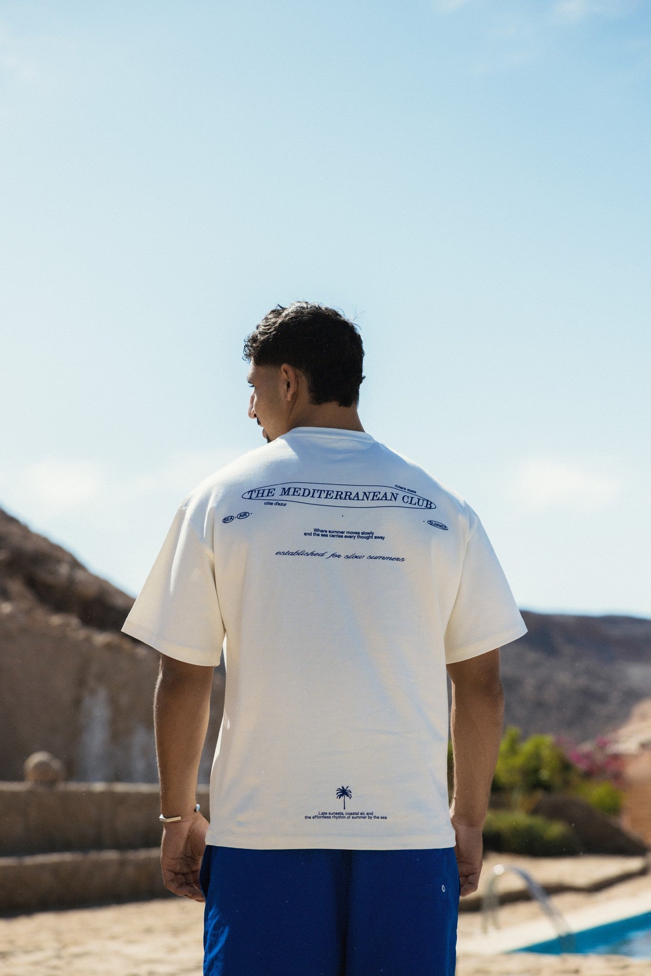 Santorini off white unisex t shirt