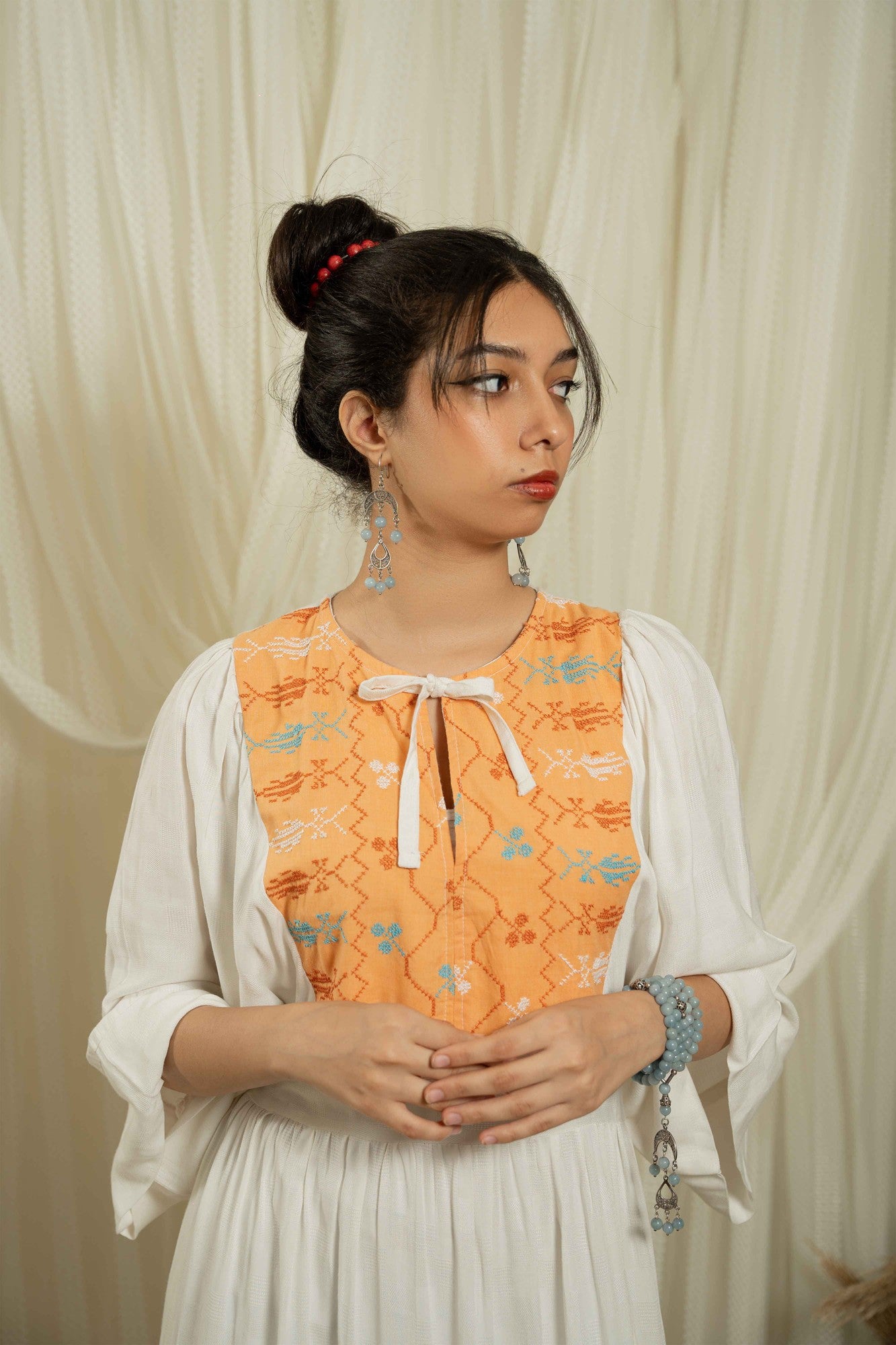 White cotton handmade dress