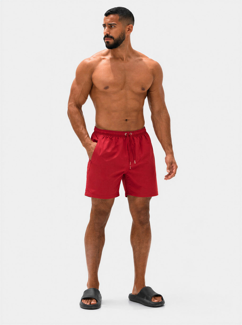 Viga Solid Swimming shorts - RED