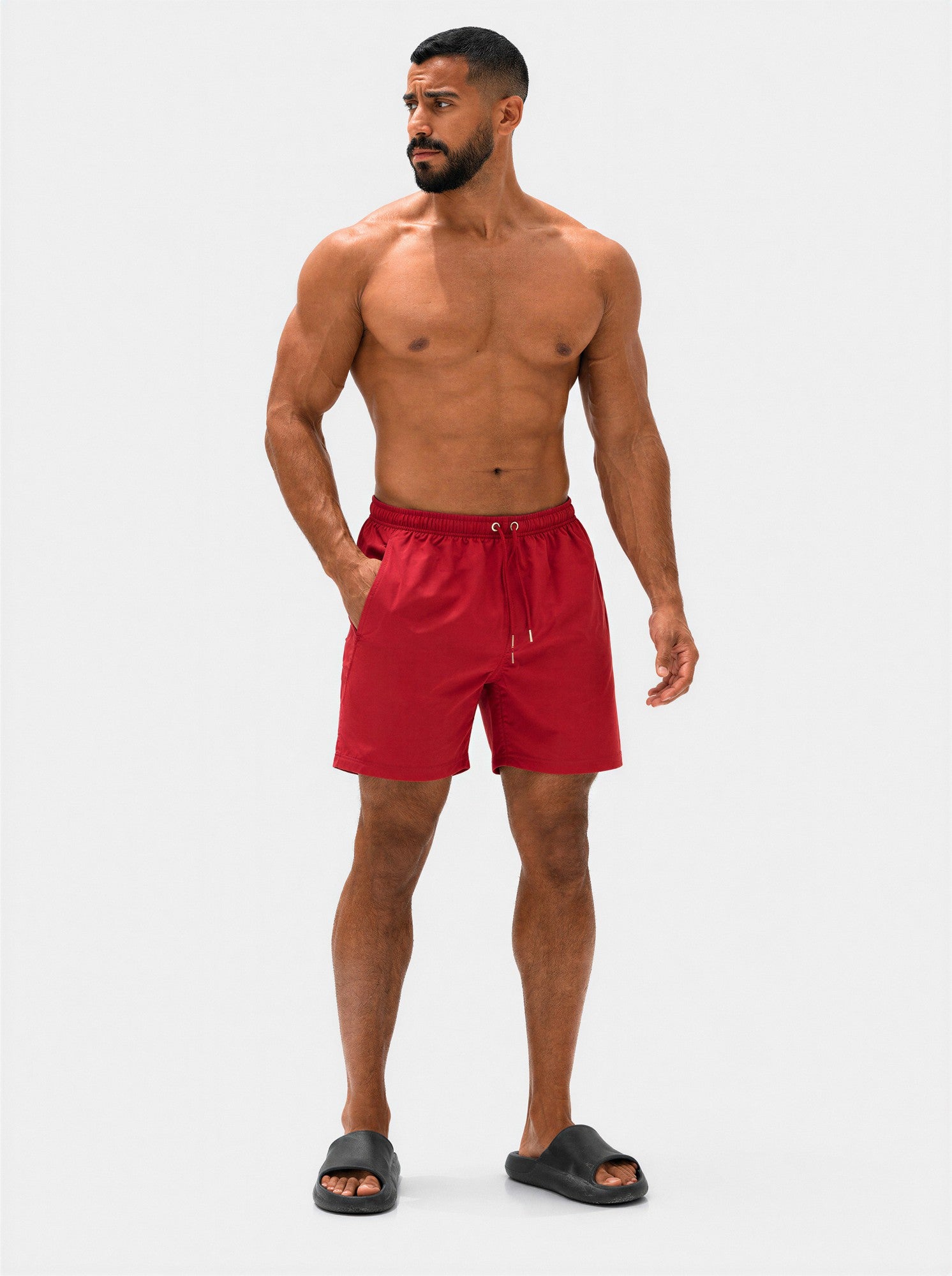 Viga Solid Swimming shorts - RED
