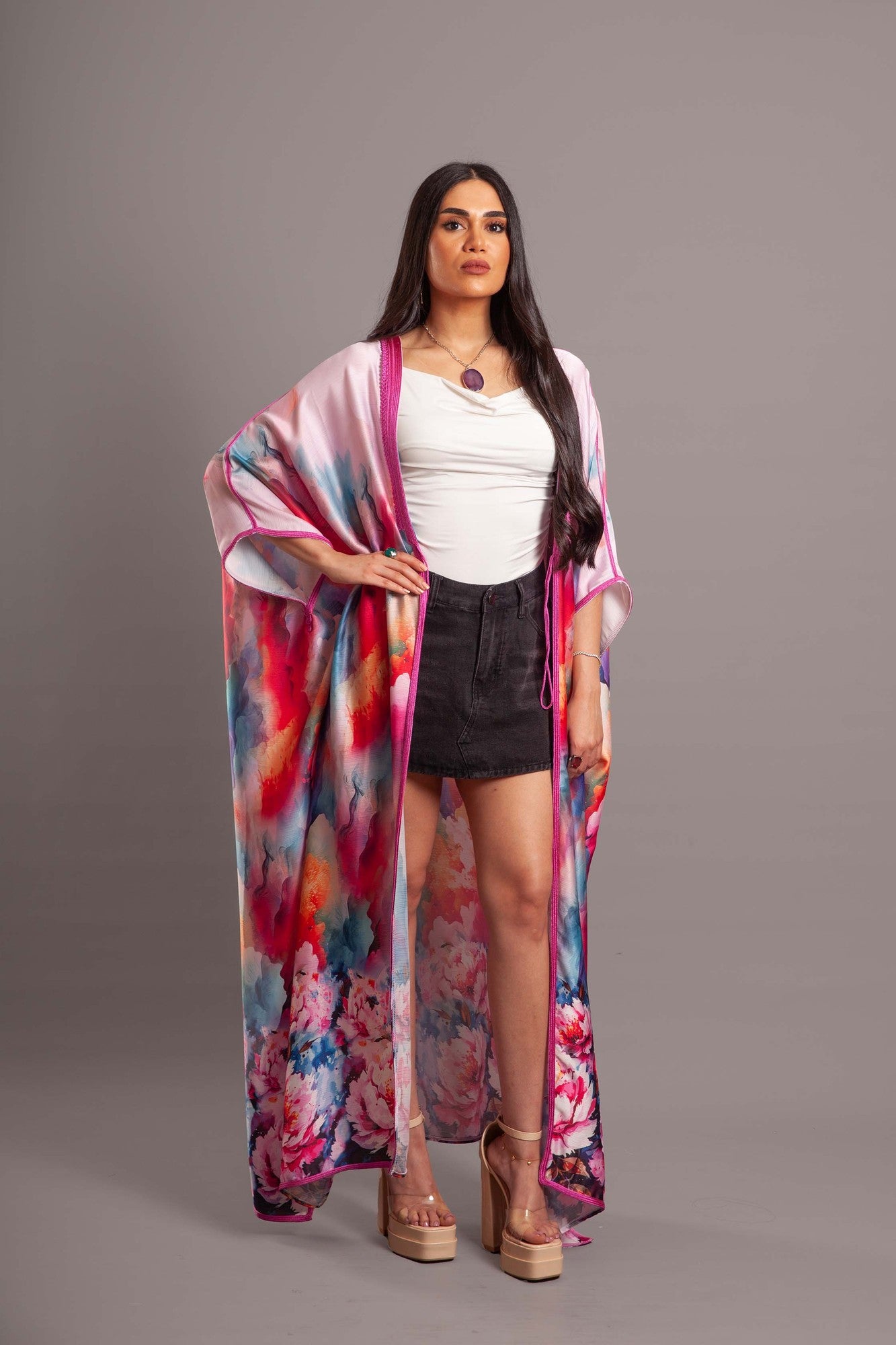 Silk summer long kaftan