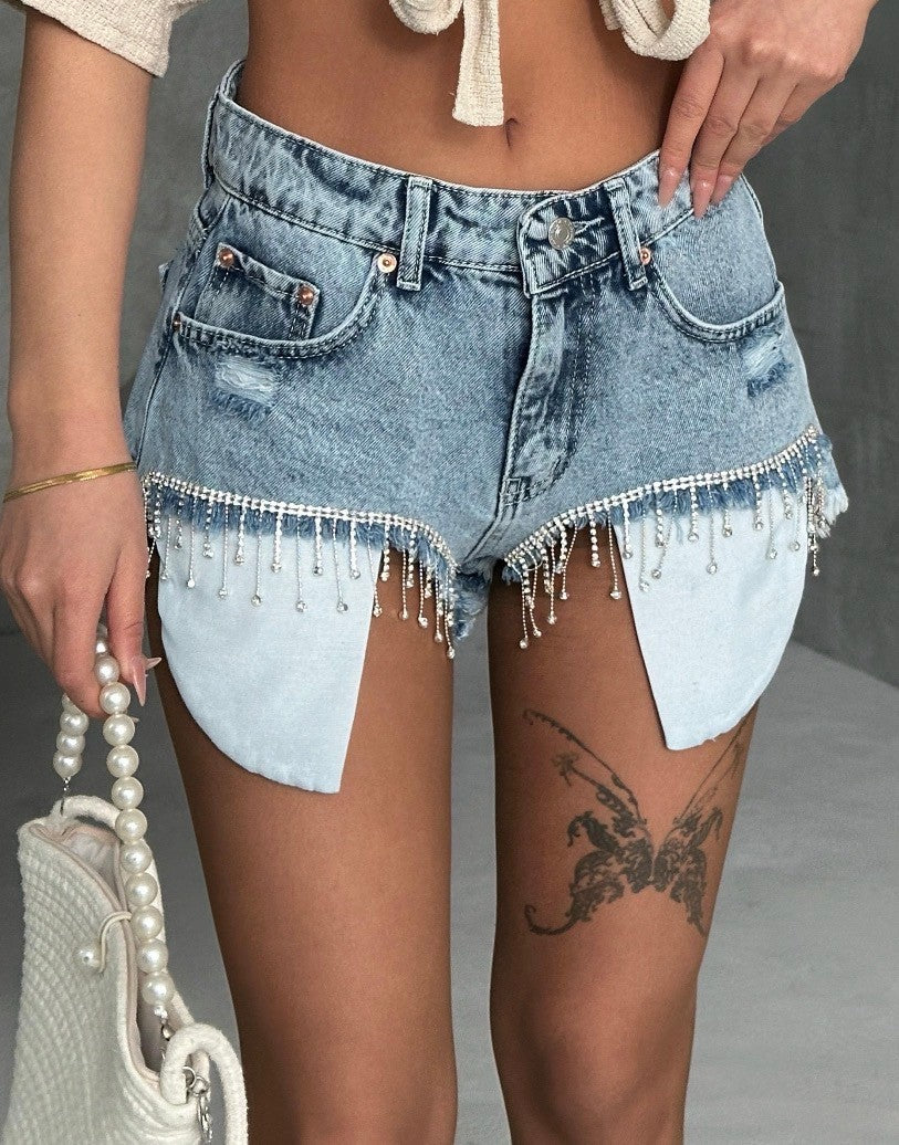 dangling diamond shorts